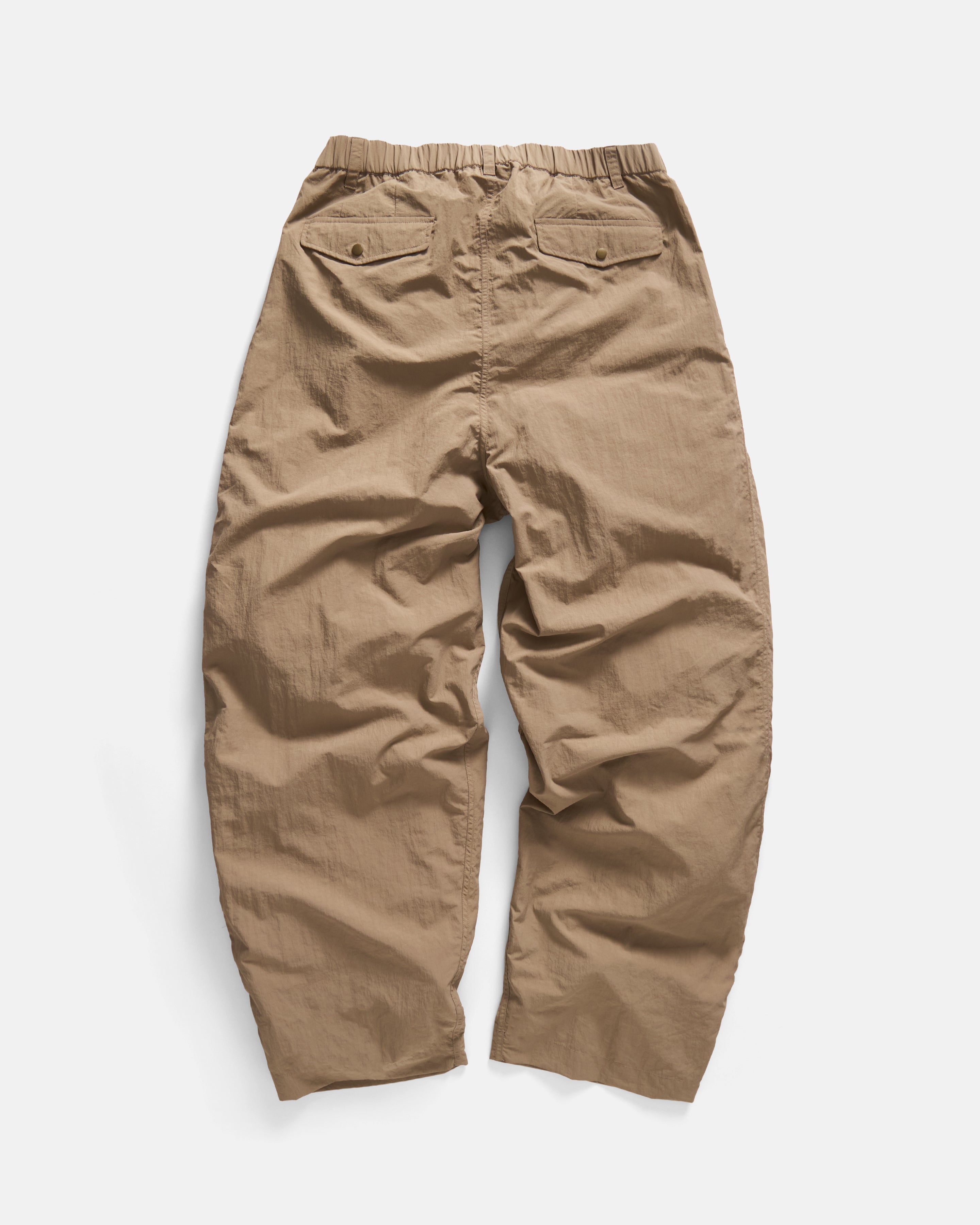 KELL PLEATED BIG PANT - WALNUT FEATHERWEIGHT MICRO RIPSTOP NYLON