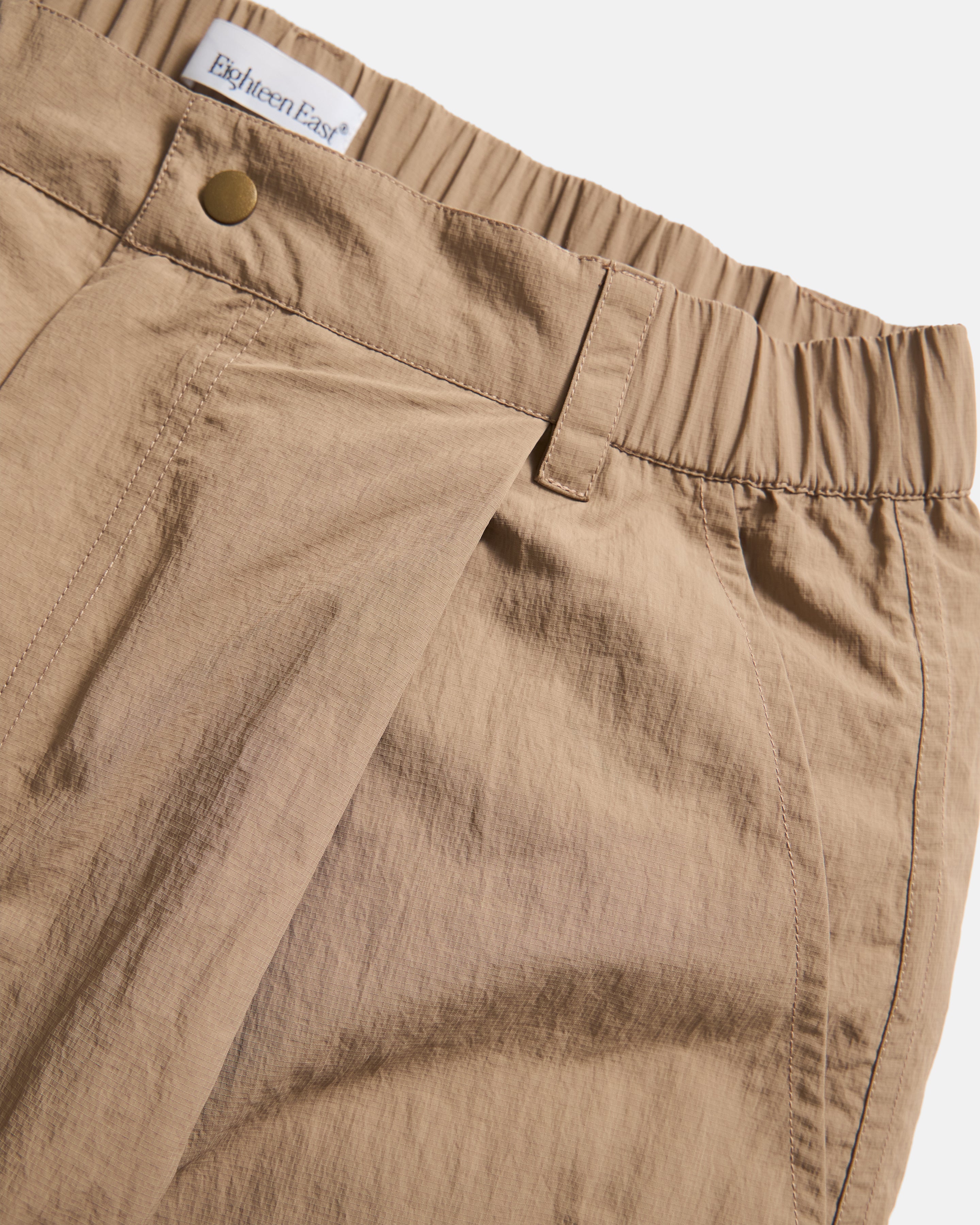 KELL PLEATED BIG PANT - WALNUT FEATHERWEIGHT MICRO RIPSTOP NYLON