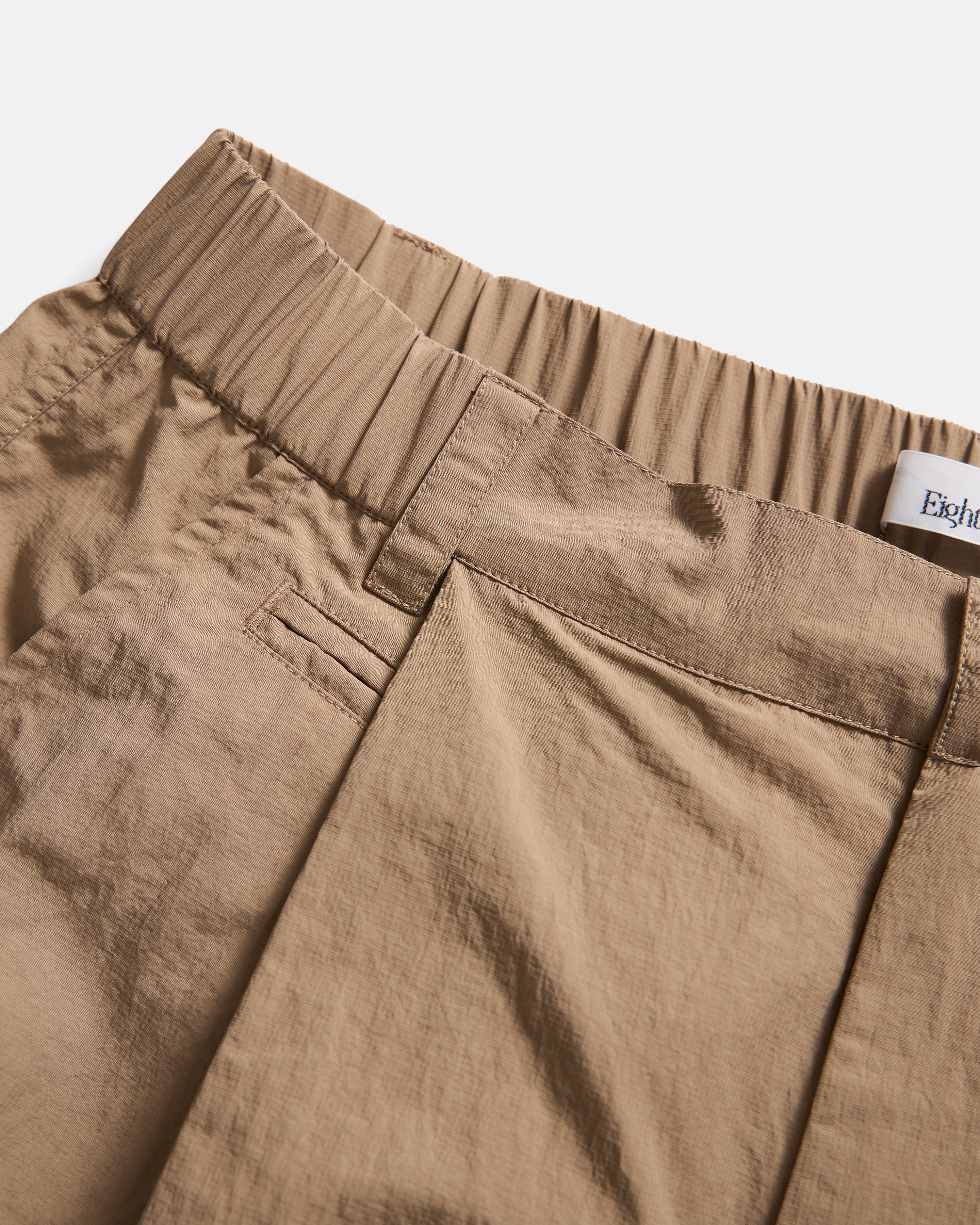 KELL PLEATED BIG PANT - WALNUT FEATHERWEIGHT MICRO RIPSTOP NYLON