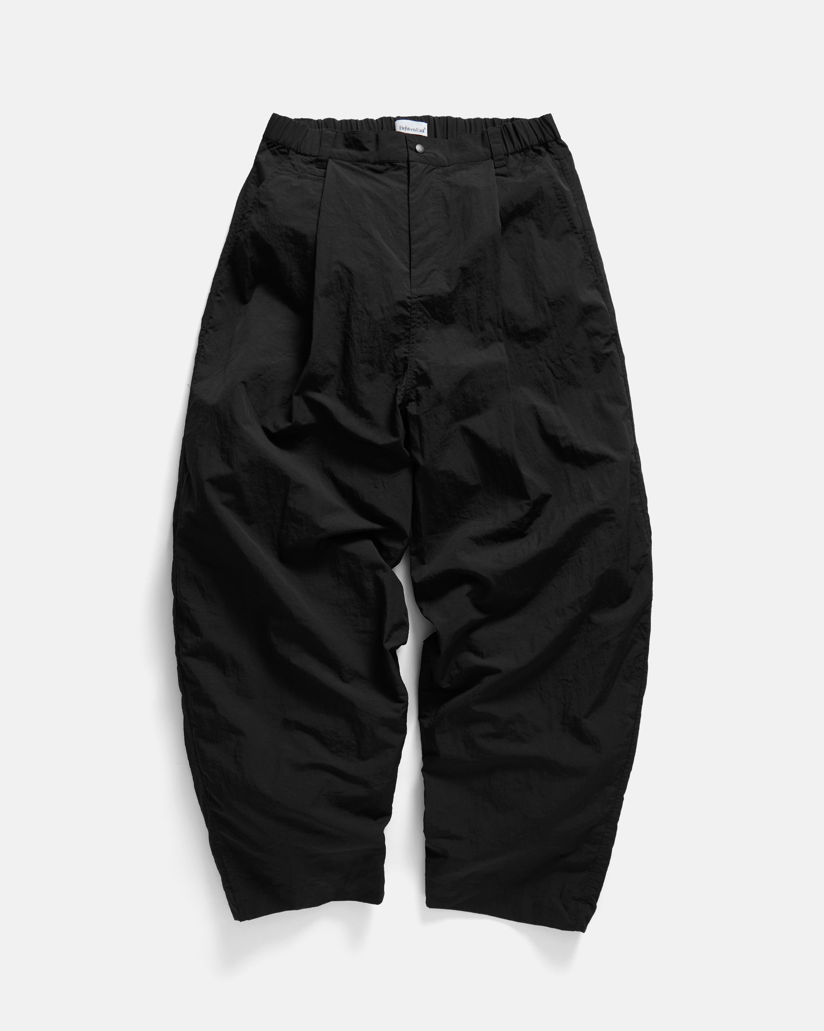 KELL PLEATED BIG PANT - BLACK FEATHERWEIGHT MICRO RIPSTOP NYLON