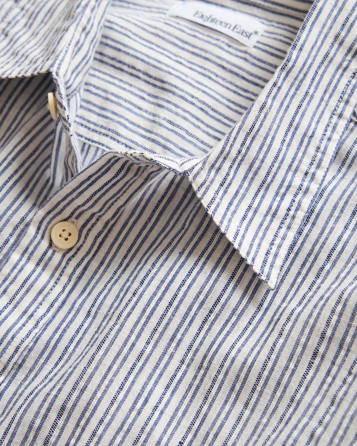 LS EASY WORK SHIRT - WHITE / BARELY INDIGO / FRENCH INDIGO HANDLOOM STRIPED COTTON