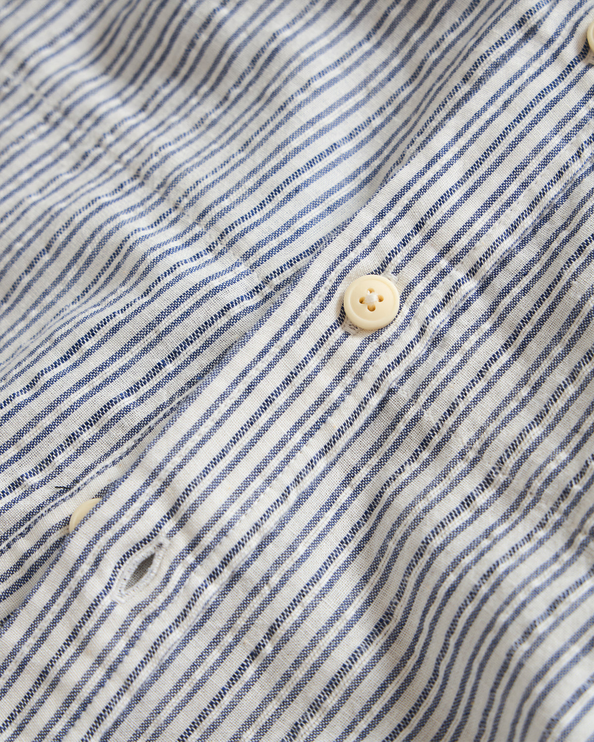 LS EASY WORK SHIRT - WHITE / BARELY INDIGO / FRENCH INDIGO HANDLOOM STRIPED COTTON