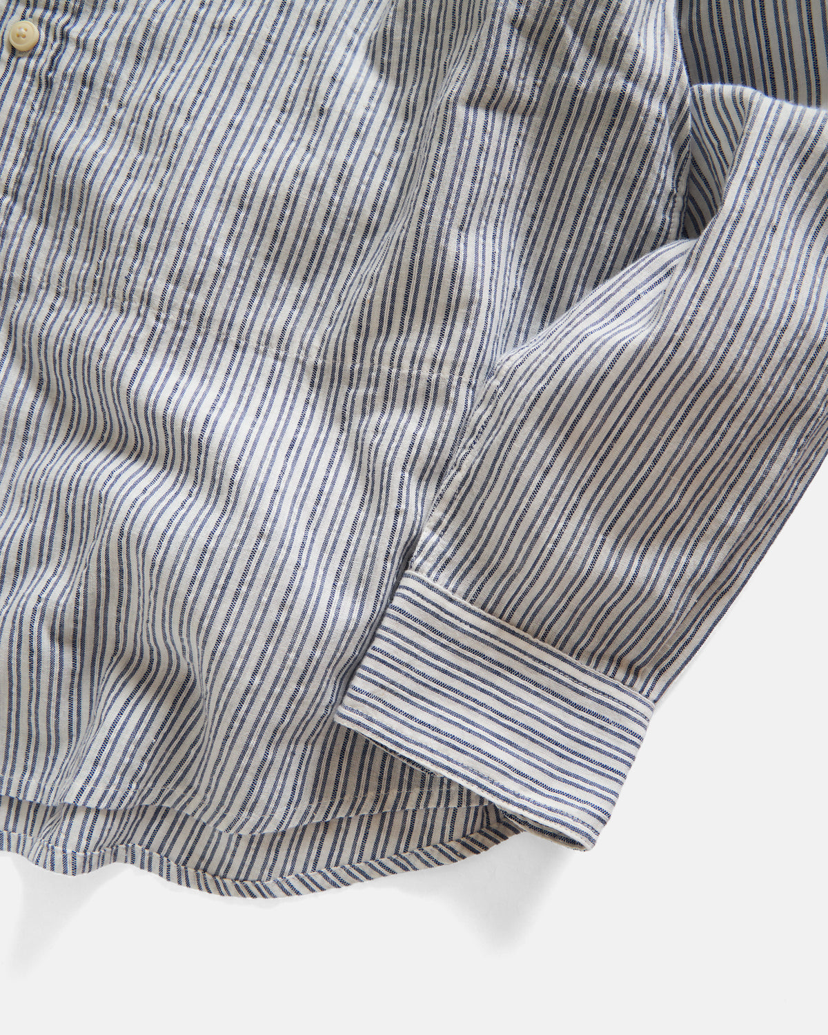 LS EASY WORK SHIRT - WHITE / BARELY INDIGO / FRENCH INDIGO HANDLOOM STRIPED COTTON