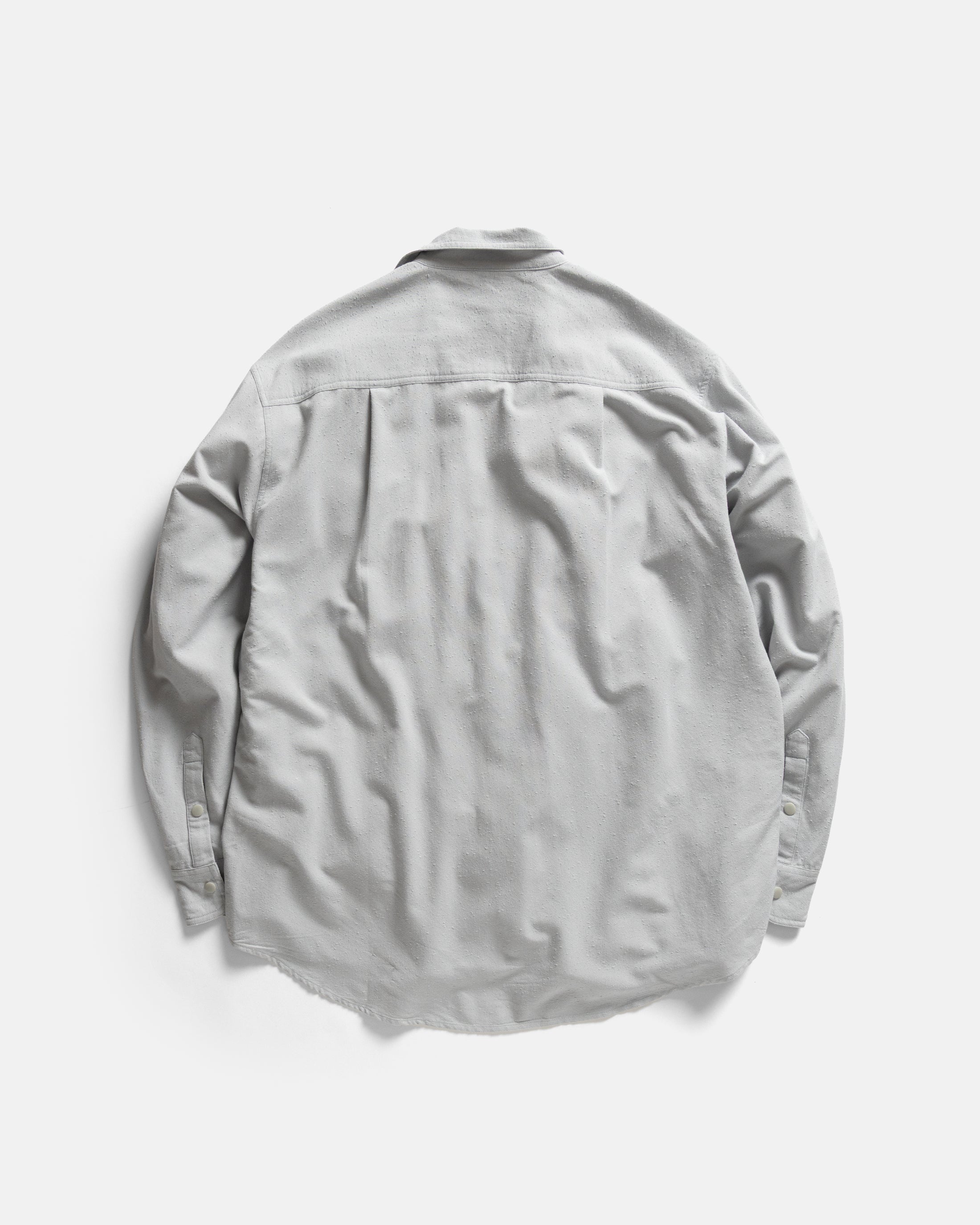 LS EASY WORK SHIRT - MIST GRAY "TECH SHANTUNG" BOUCLE