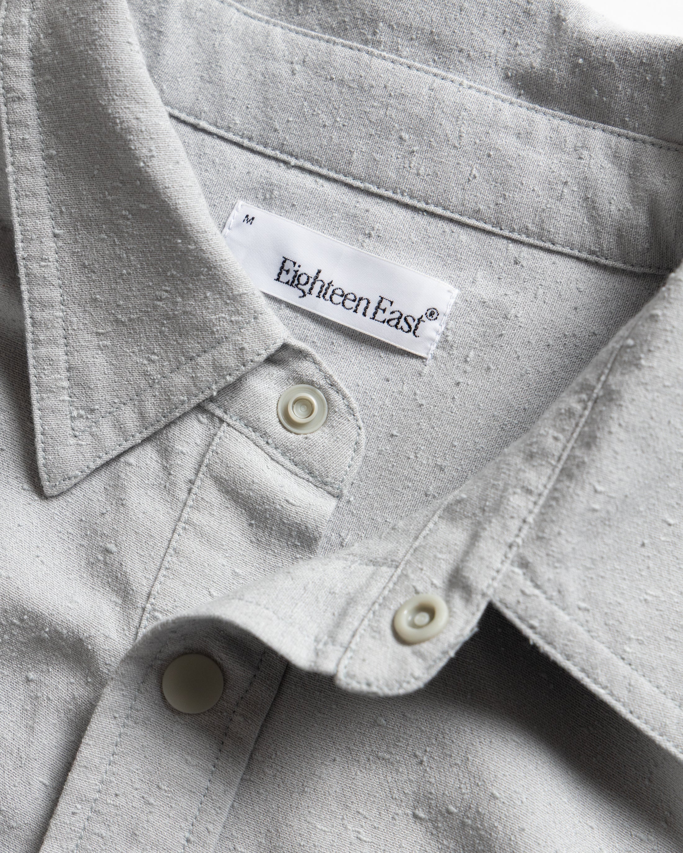 LS EASY WORK SHIRT - MIST GRAY "TECH SHANTUNG" BOUCLE