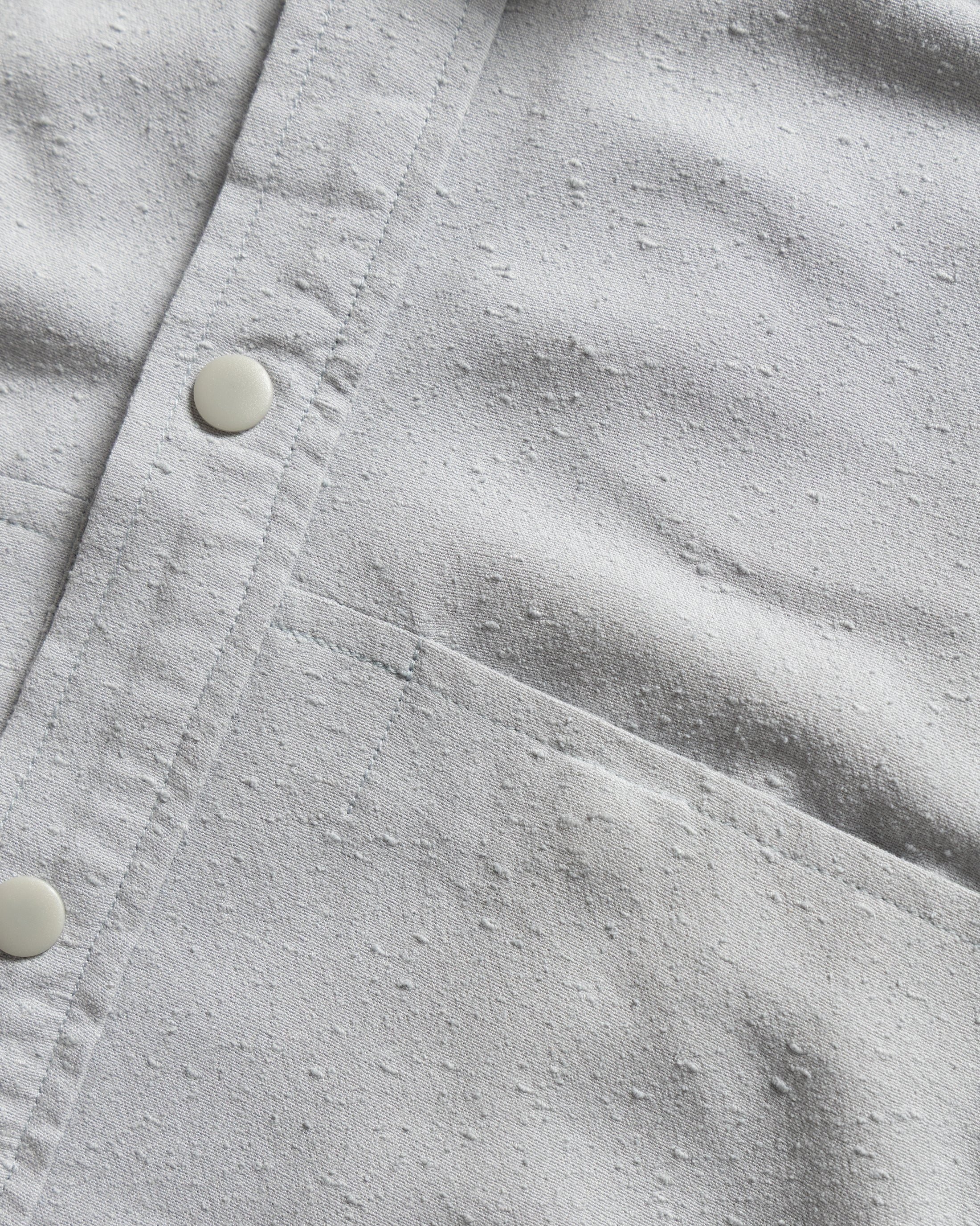 LS EASY WORK SHIRT - MIST GRAY "TECH SHANTUNG" BOUCLE