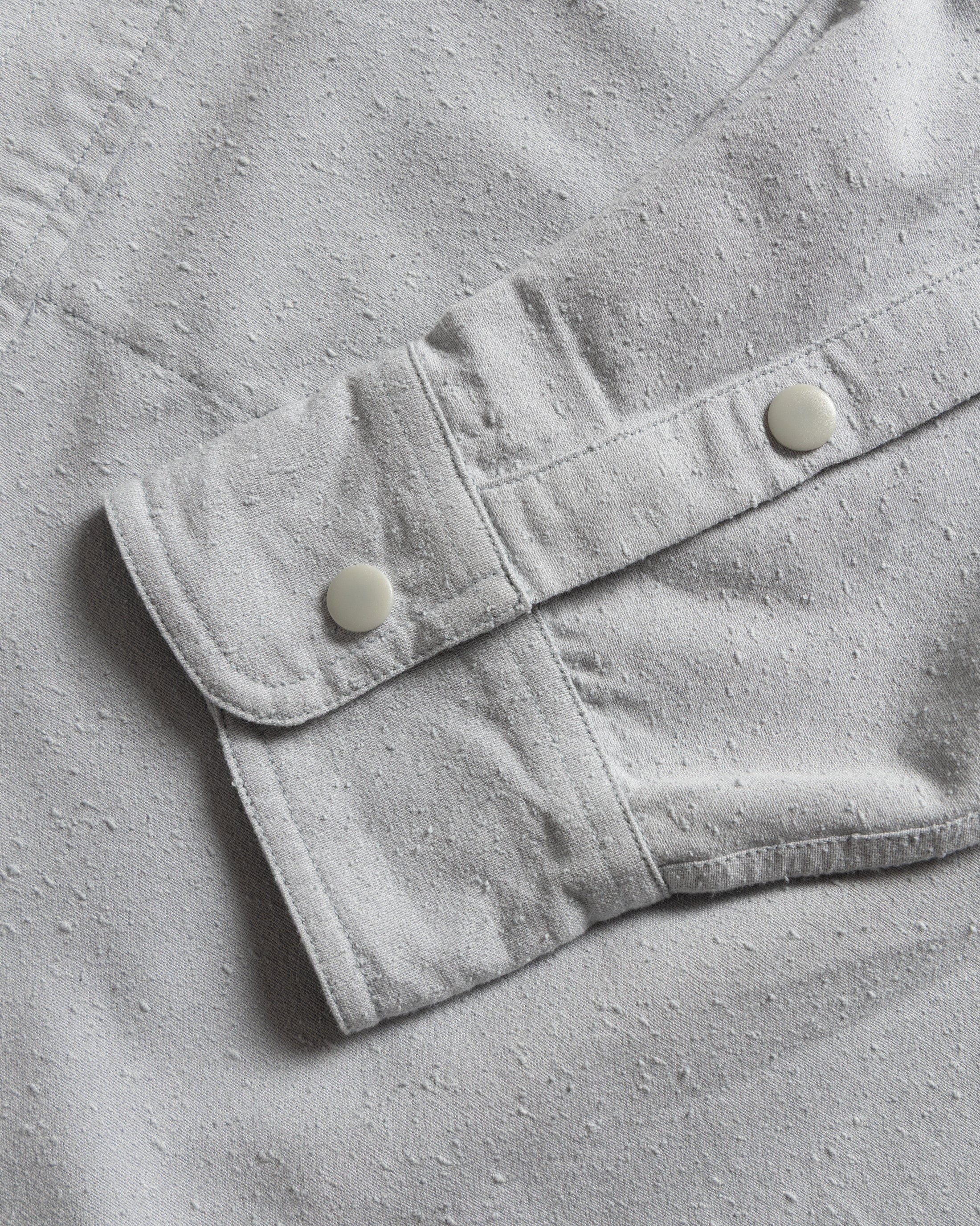 LS EASY WORK SHIRT - MIST GRAY "TECH SHANTUNG" BOUCLE