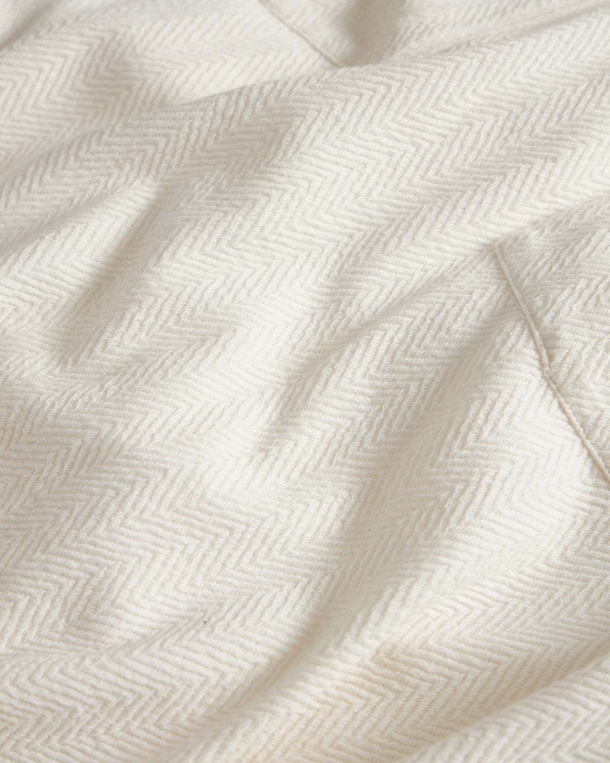 LS HOLLOW WORK POLO - UNDYED KNIT HERRINGBONE JACQUARD COTTON JERSEY