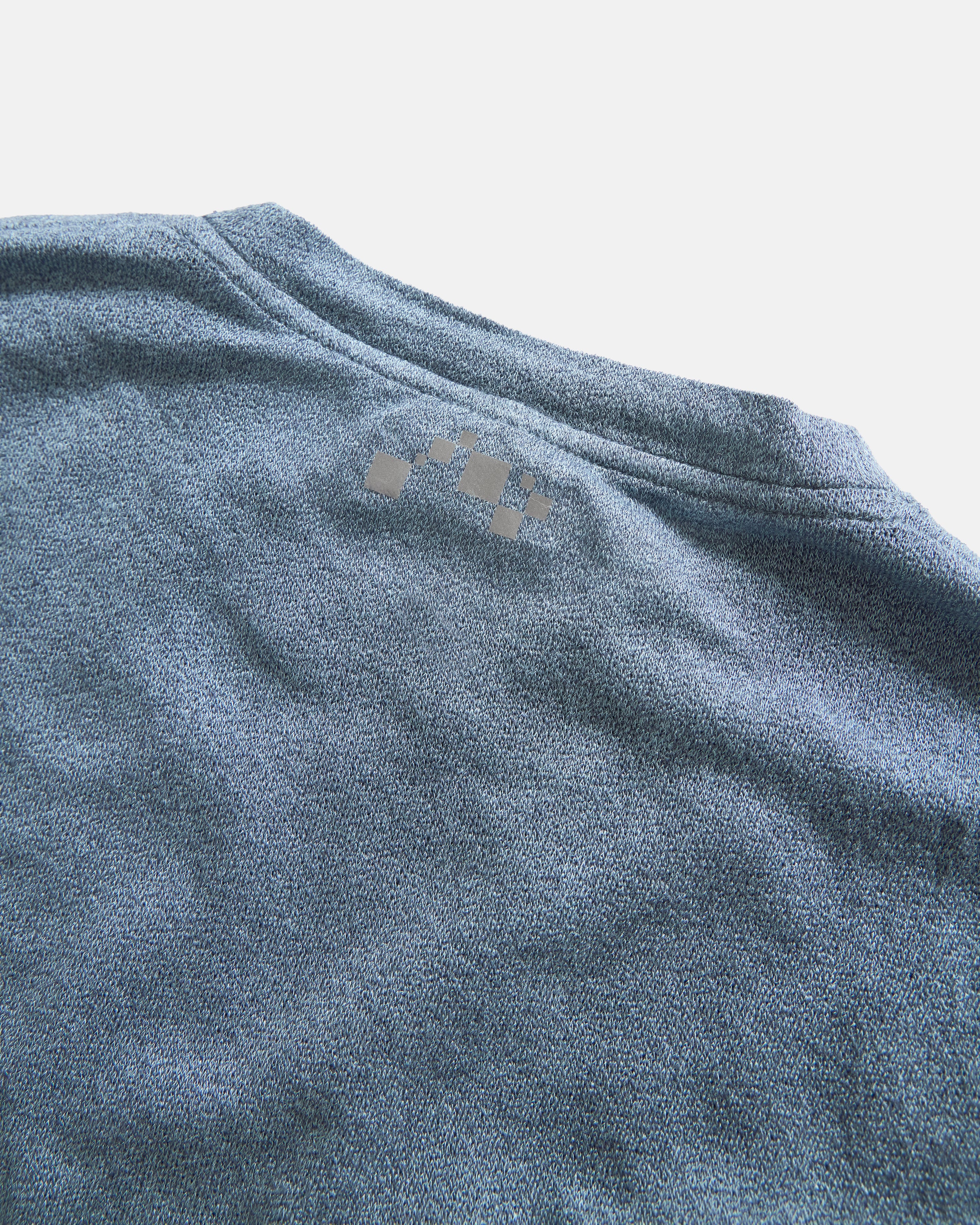L/S RIDGELINE LTE CREWNECK - INDIGO MELANGE LYOCELL AND WOOL DOUBLE TWIST LOOSE KNIT JERSEY