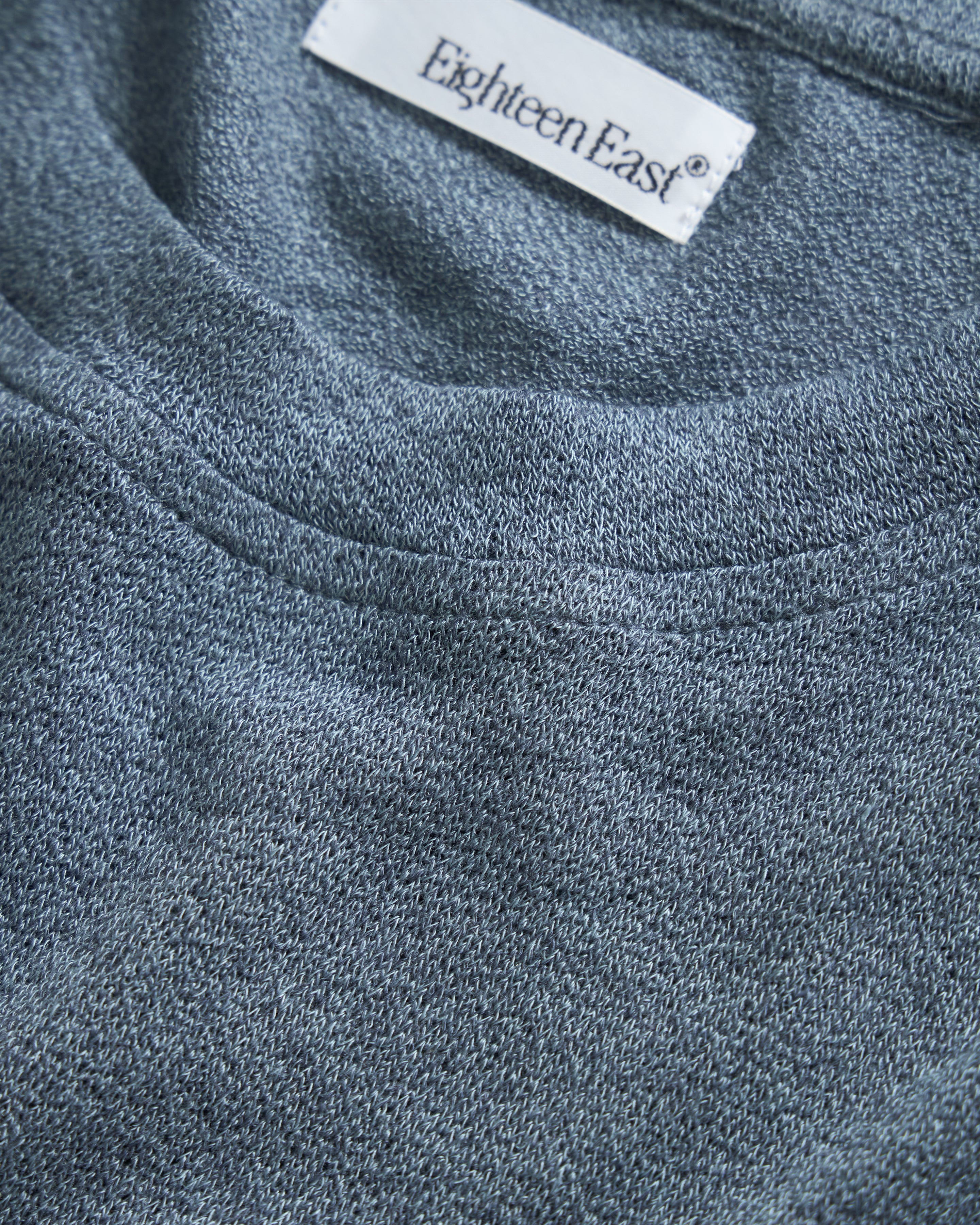 L/S RIDGELINE LTE CREWNECK - INDIGO MELANGE LYOCELL AND WOOL DOUBLE TWIST LOOSE KNIT JERSEY
