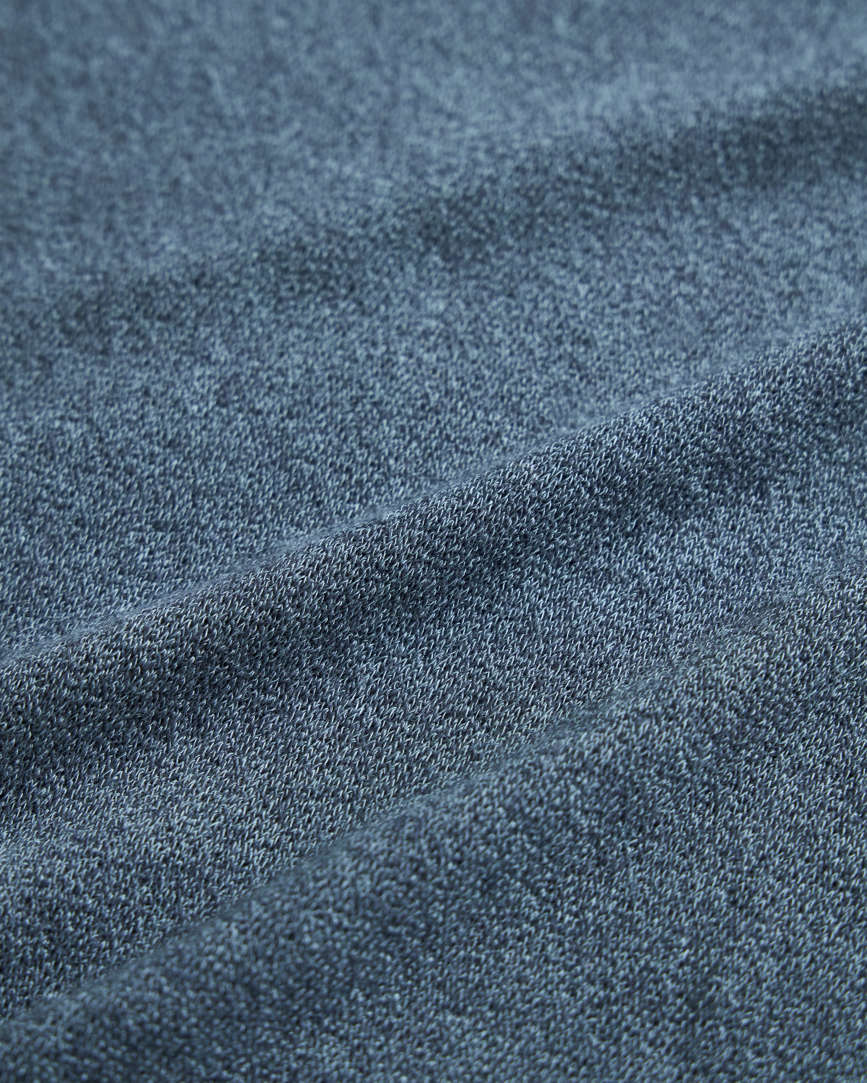 L/S RIDGELINE LTE CREWNECK - INDIGO MELANGE LYOCELL AND WOOL DOUBLE TWIST LOOSE KNIT JERSEY