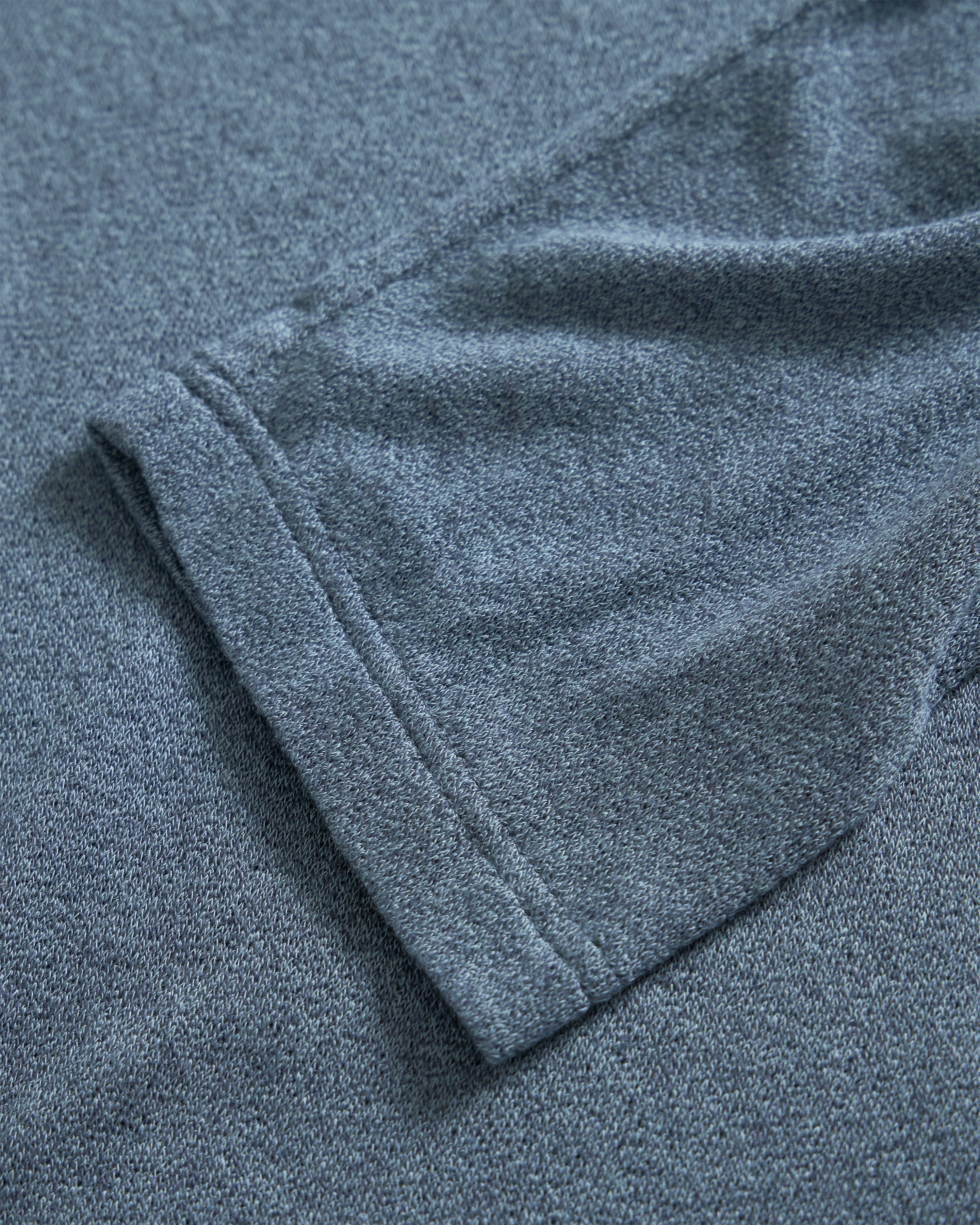 L/S RIDGELINE LTE CREWNECK - INDIGO MELANGE LYOCELL AND WOOL DOUBLE TWIST LOOSE KNIT JERSEY