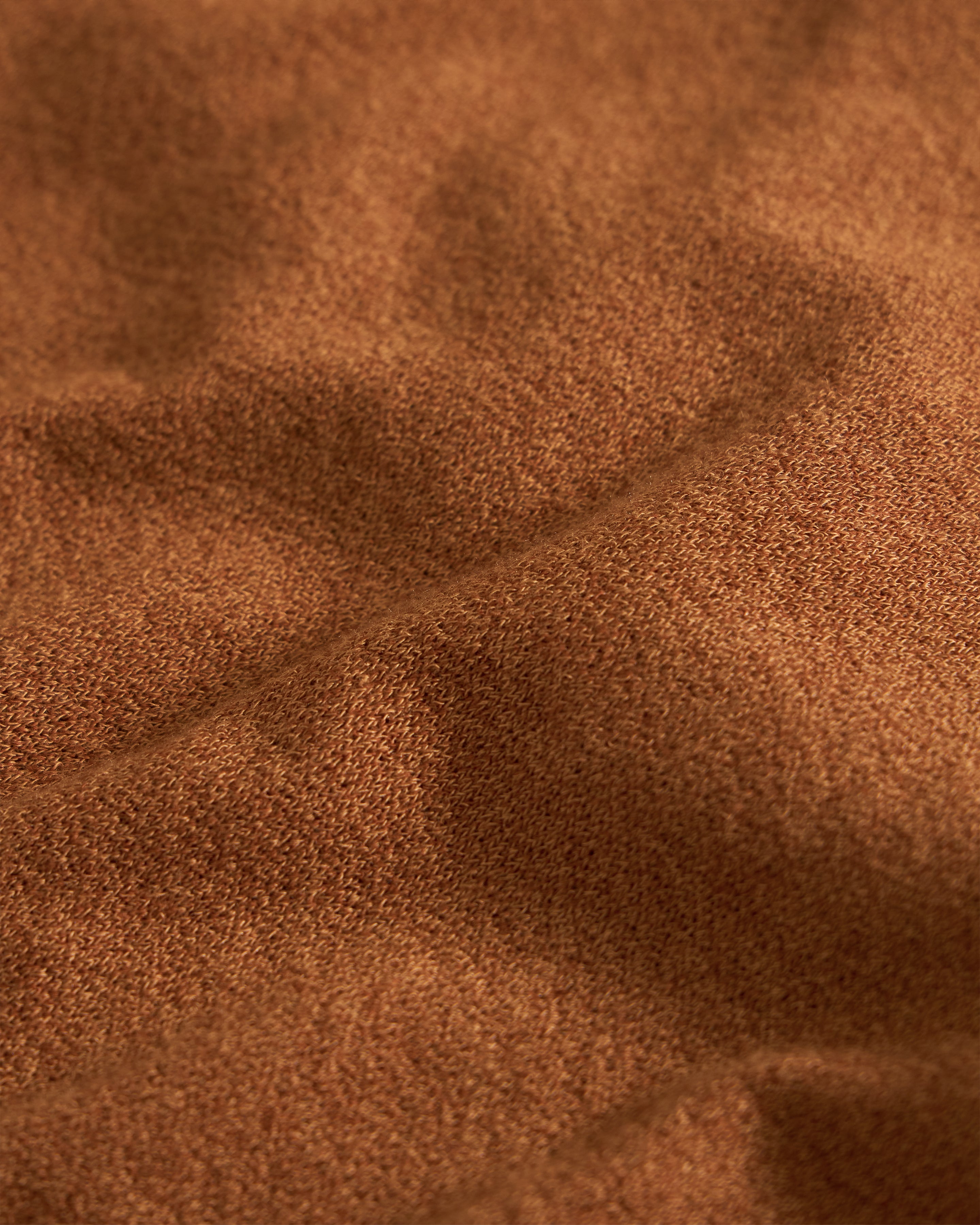 L/S RIDGELINE LTE CREWNECK - RUSSET BROWN MELANGE LYOCELL AND WOOL DOUBLE TWIST LOOSE KNIT JERSEY