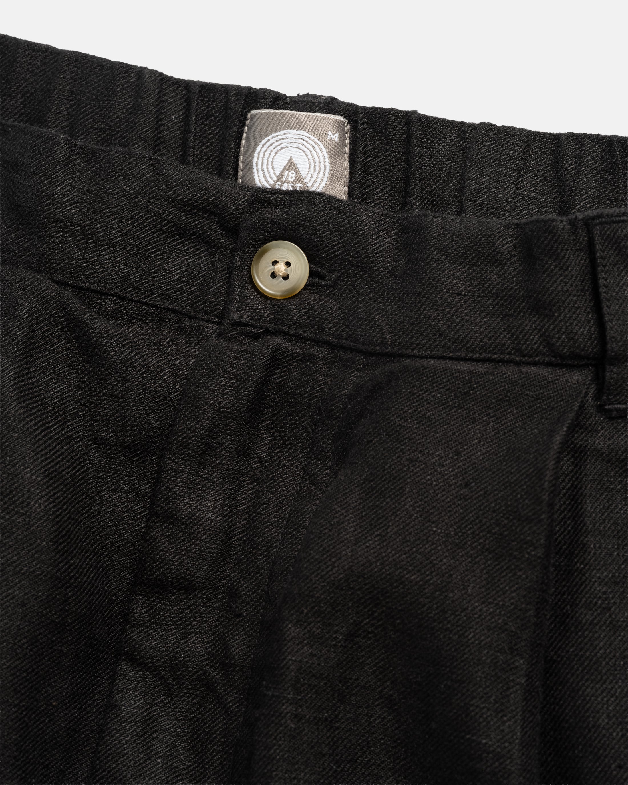 KELL PLEATED BIG PANT - BLACK LINEN TWILL