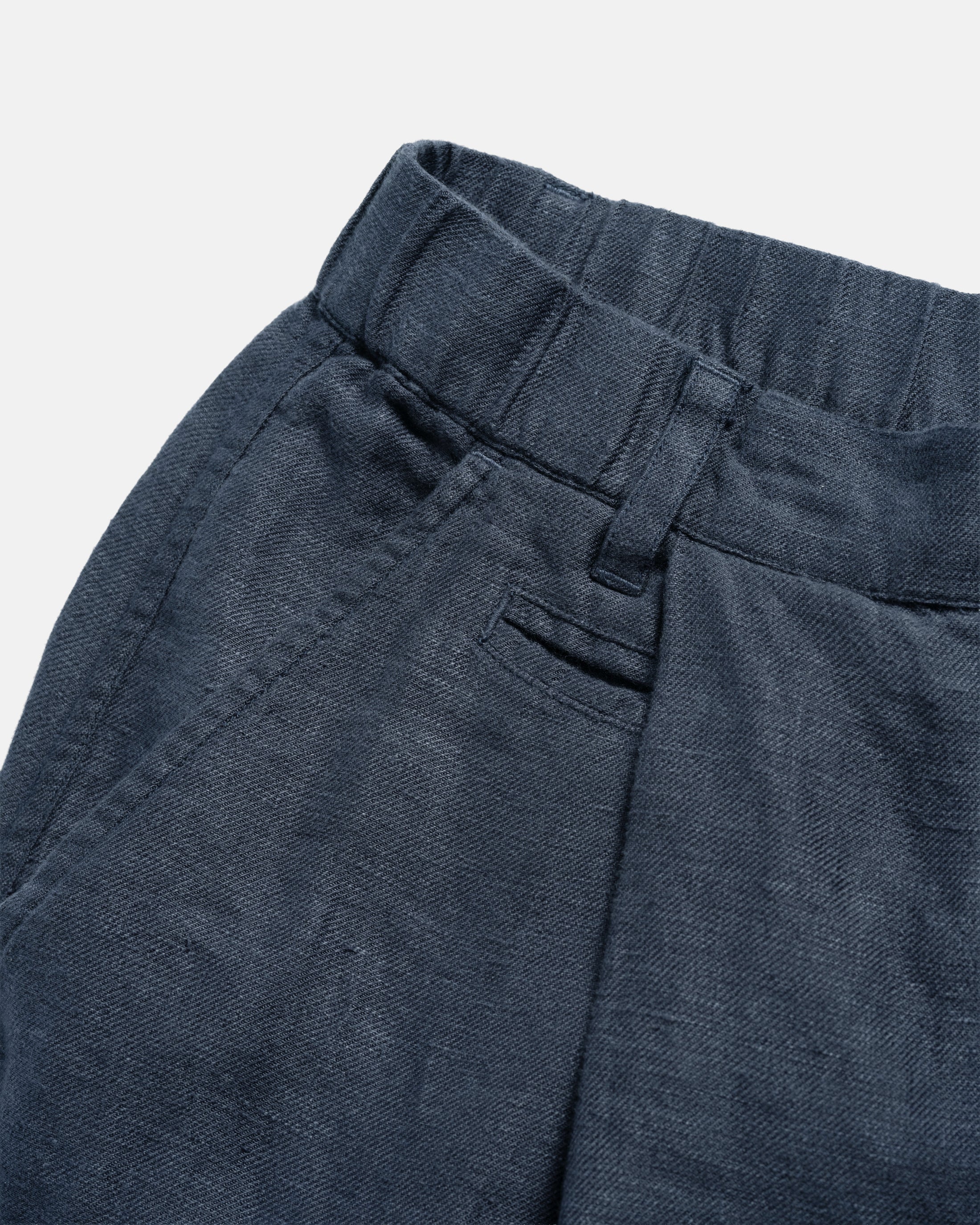 KELL PLEATED BIG PANT - NAVY LINEN TWILL