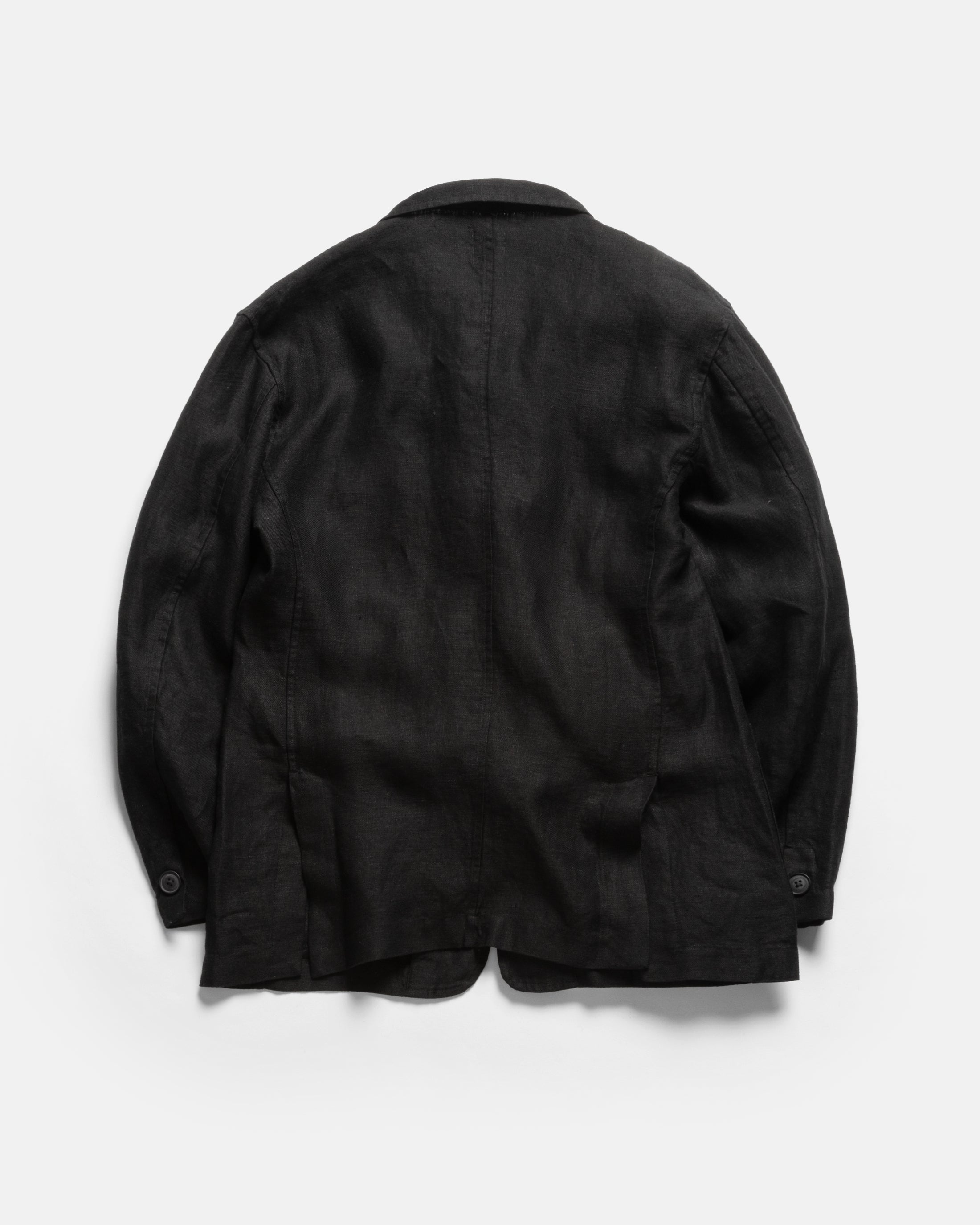 BRERA SINGLE BREASTED BLAZER - BLACK LINEN TWILL