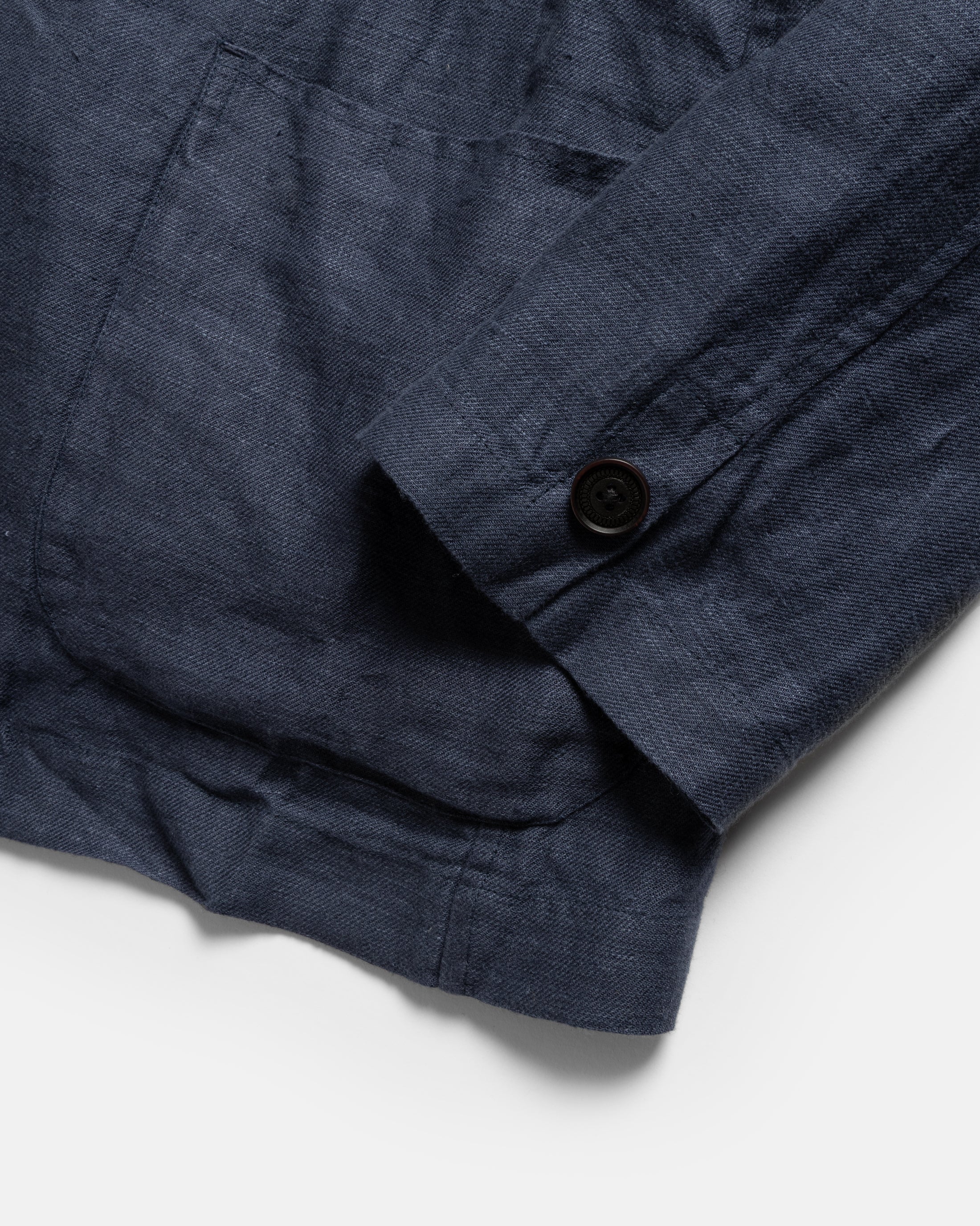 BRERA SINGLE BREASTED BLAZER - NAVY LINEN TWILL