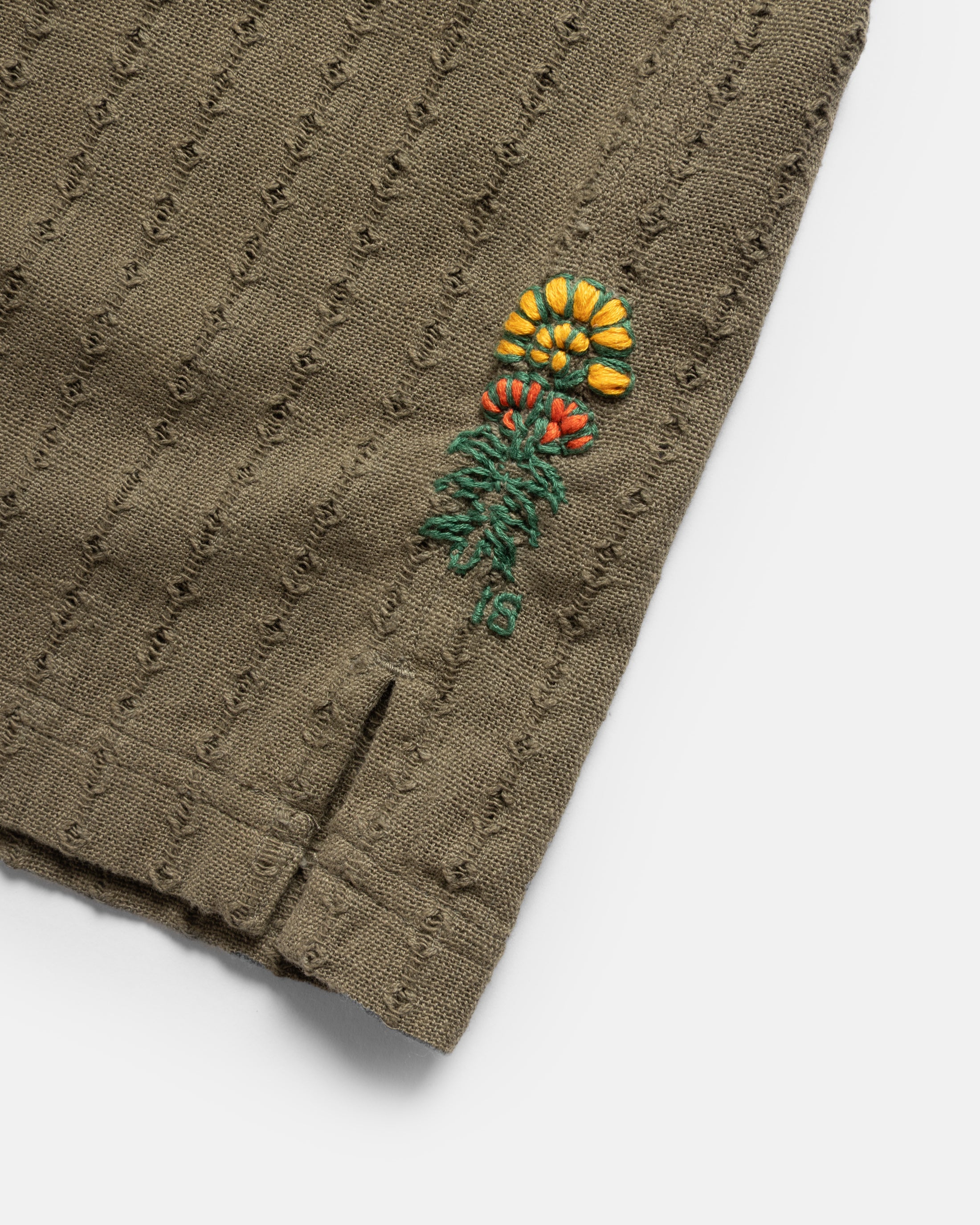 PETER SS POLO - COYOTE HANDWOVEN COTTON MESH