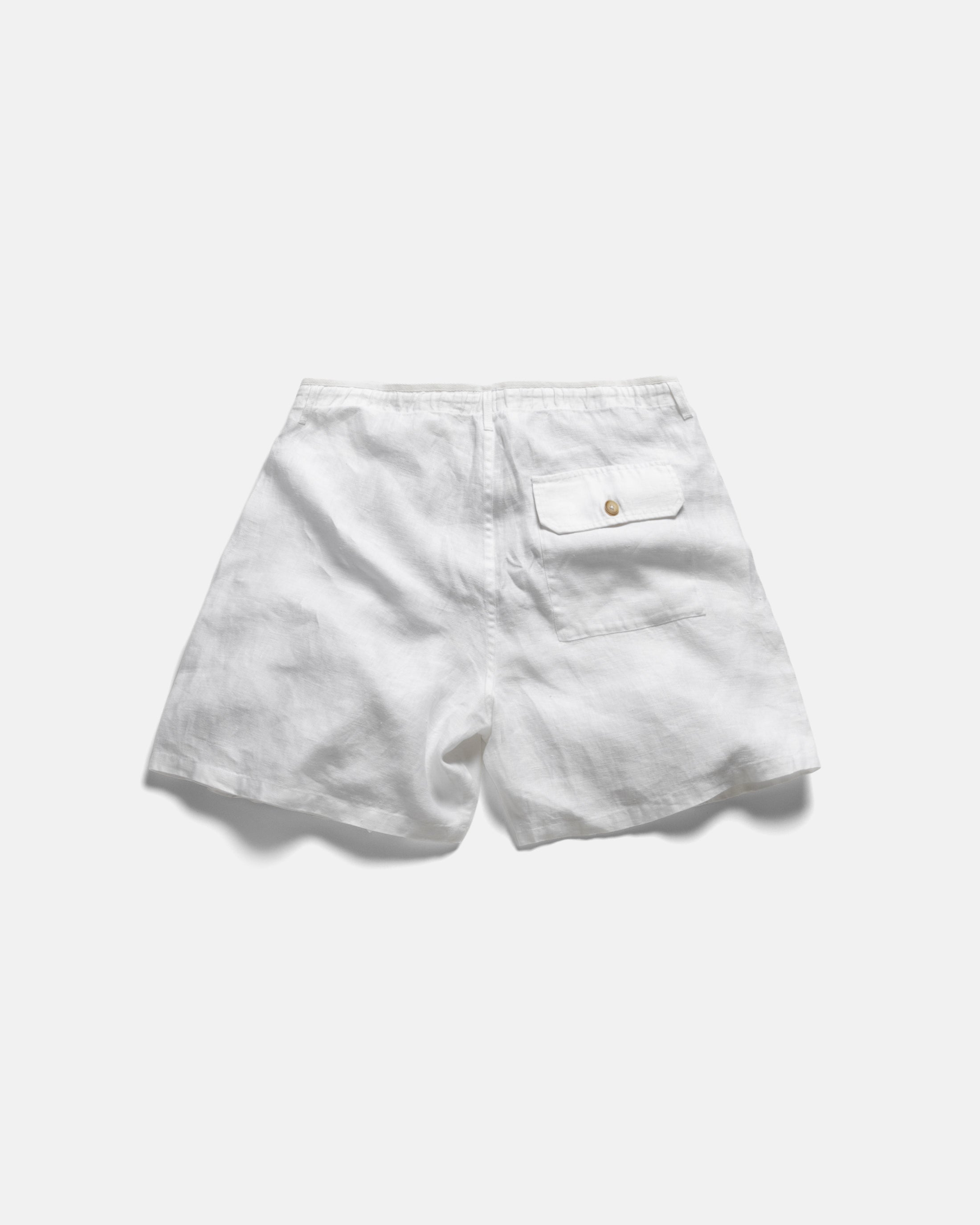 SHELTER CAMP SHORTS - WHITE LINEN TWILL