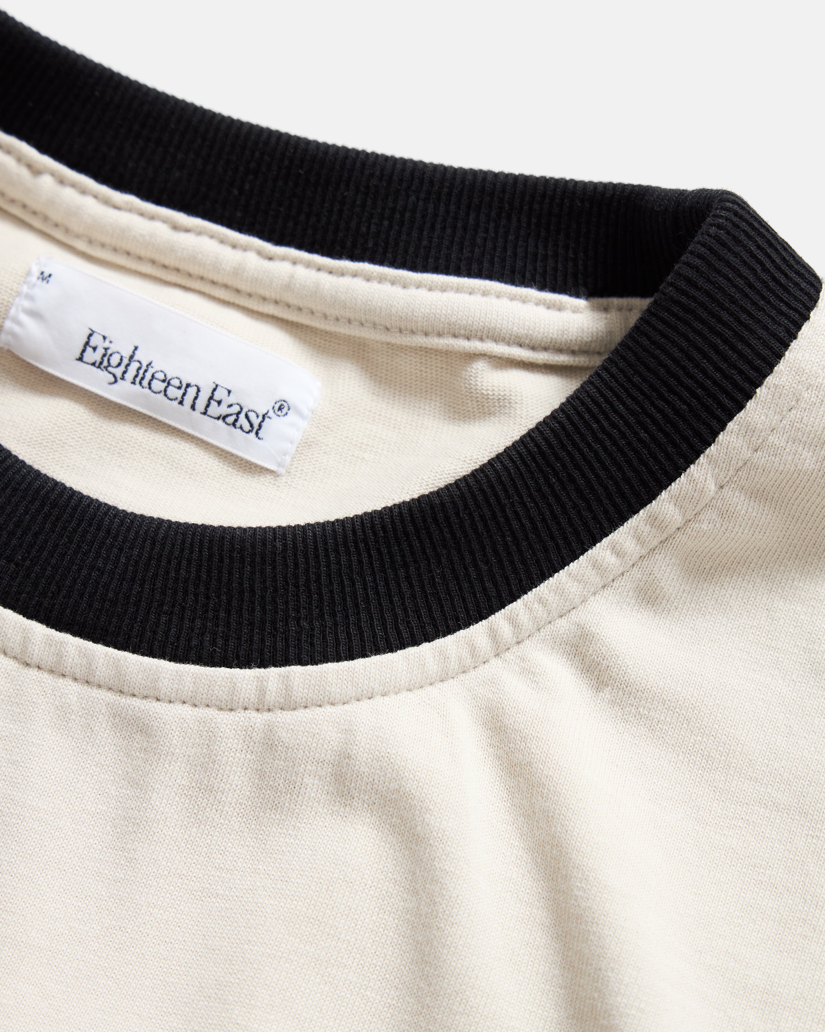 MACOMBER RINGER TEE - SALT / WASHED BLACK 7.75 oz. ALL SEASON COTTON JERSEY