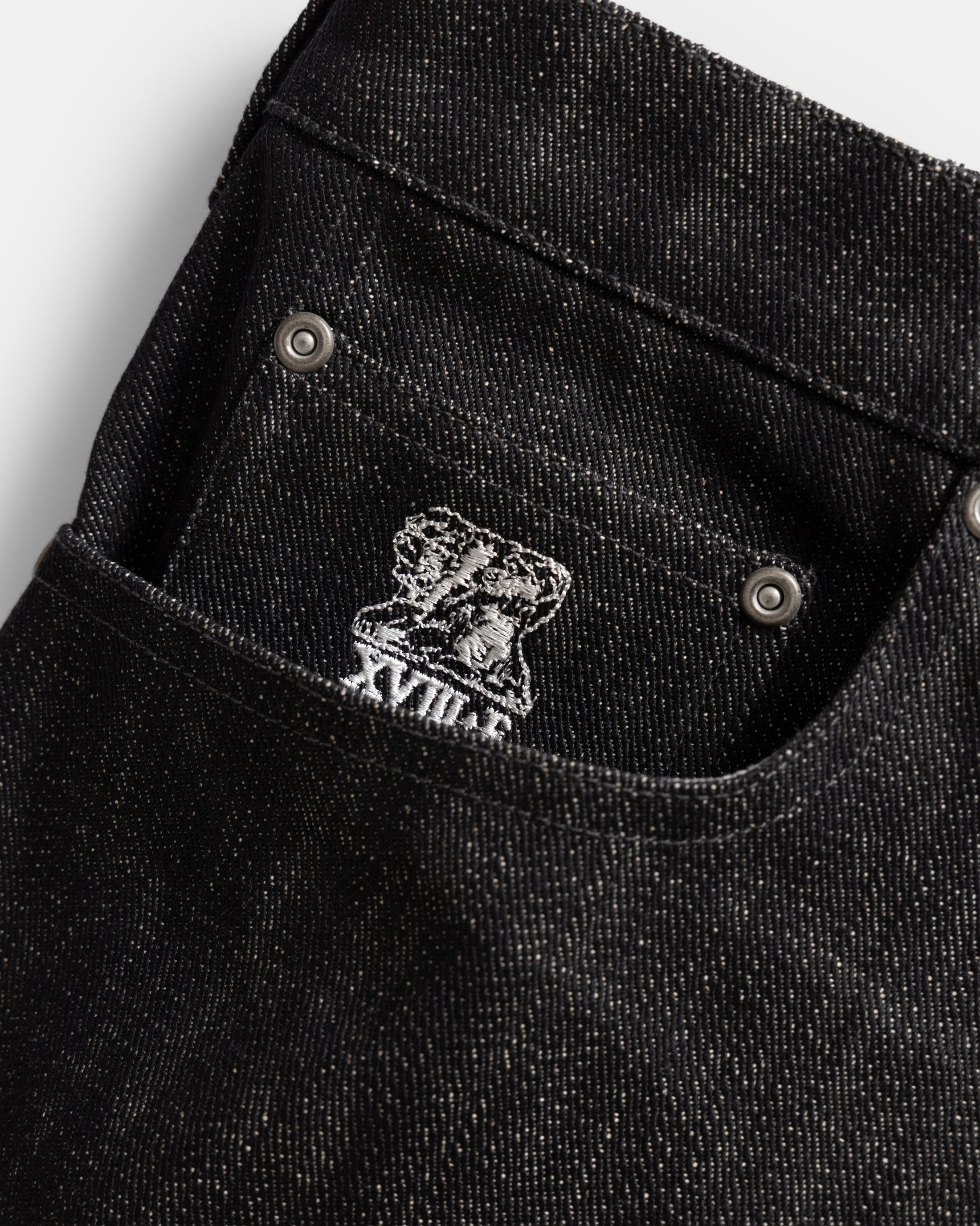 MATTEO FIVE POCKET JEANS - BLACK 13 oz. INDIAN RAW DENIM