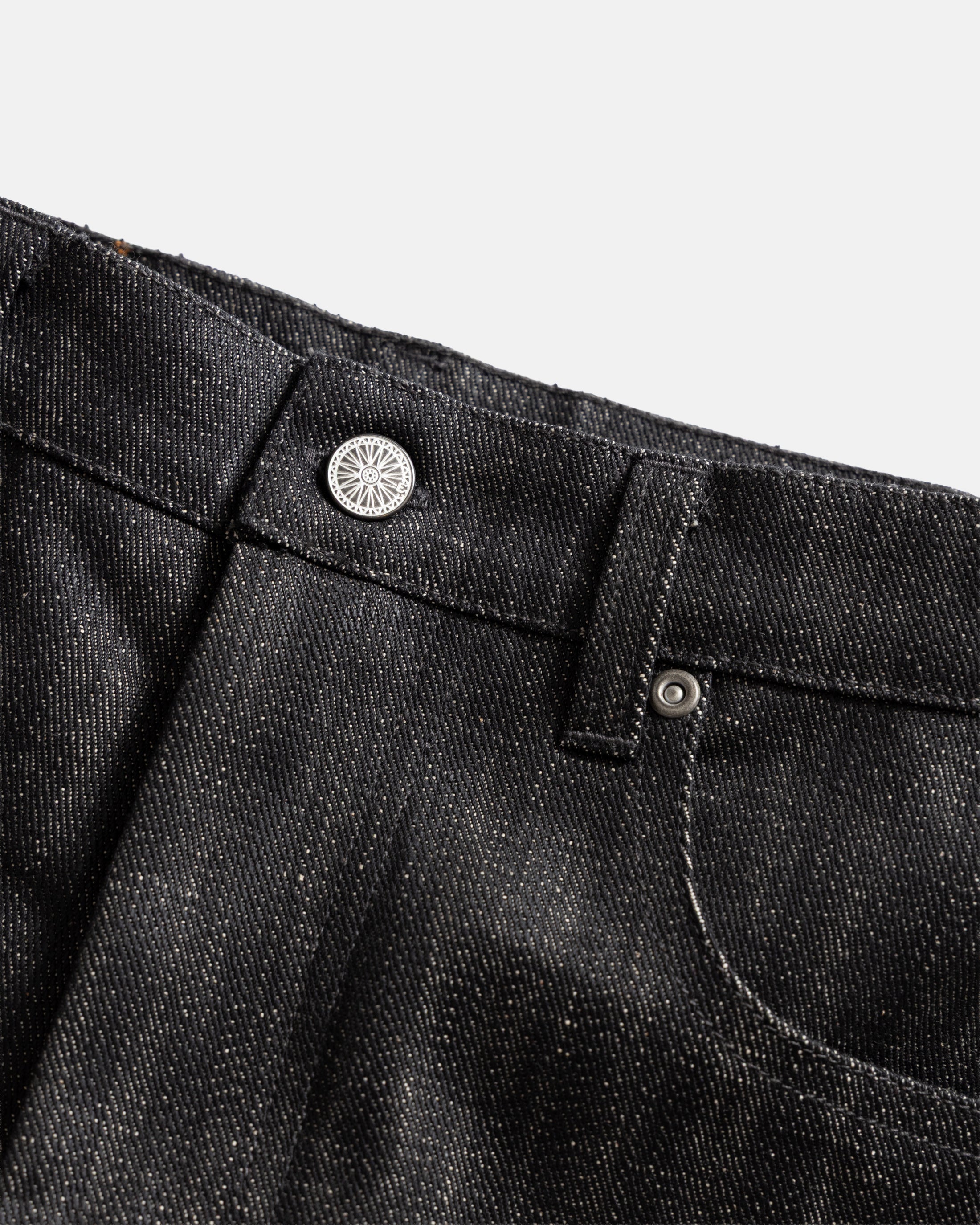 MATTEO FIVE POCKET JEANS - BLACK 13 oz. INDIAN RAW DENIM