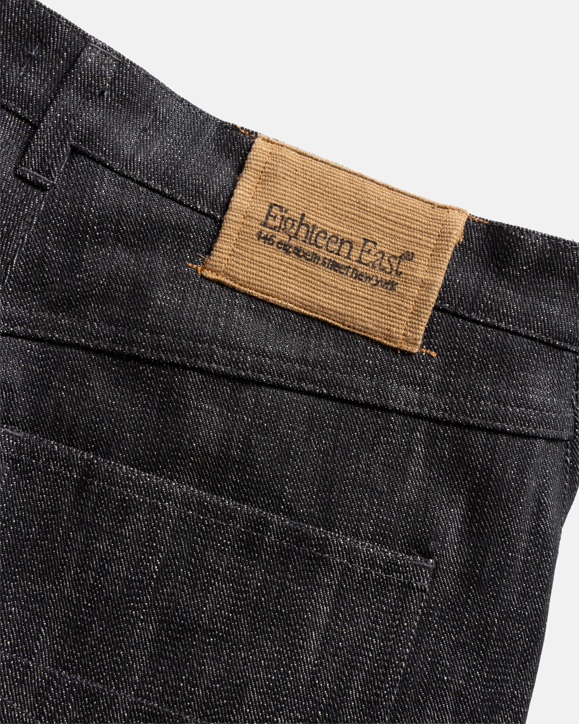 MATTEO FIVE POCKET JEANS - BLACK 13 oz. INDIAN RAW DENIM