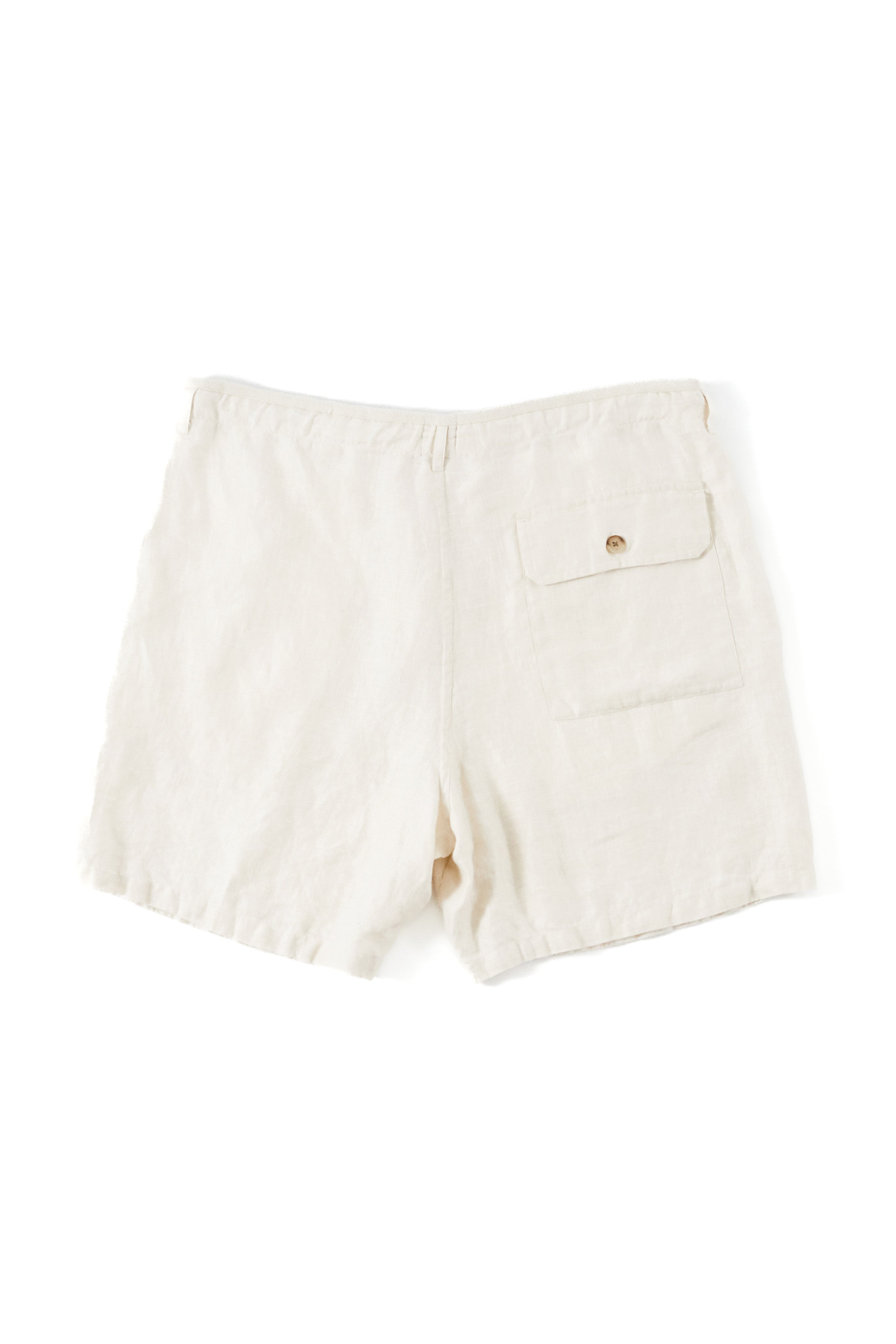 SHELTER CAMP SHORTS - NATURAL LINEN TWILL – 18 East
