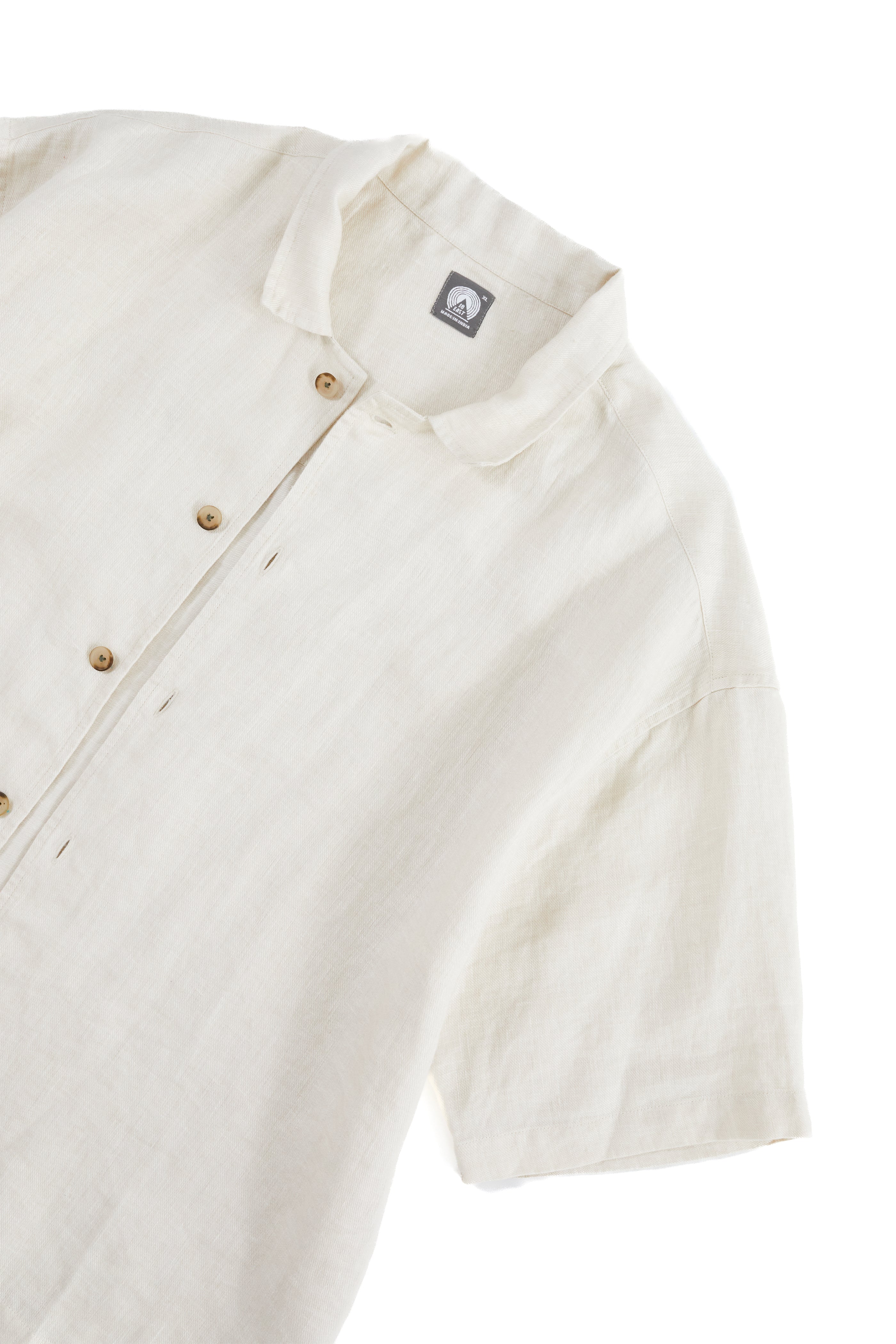 S/S HARBOR SHIRT - NATURAL LINEN TWILL