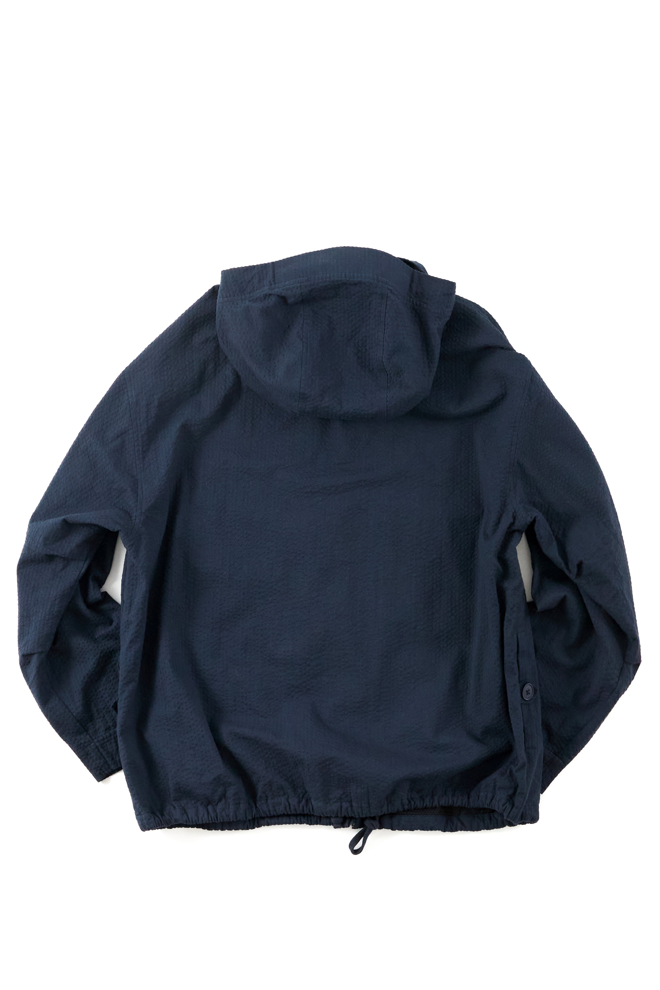 ATLAS HOODED WINDBREAKER - MIDNIGHT COTTON SEERSUCKER