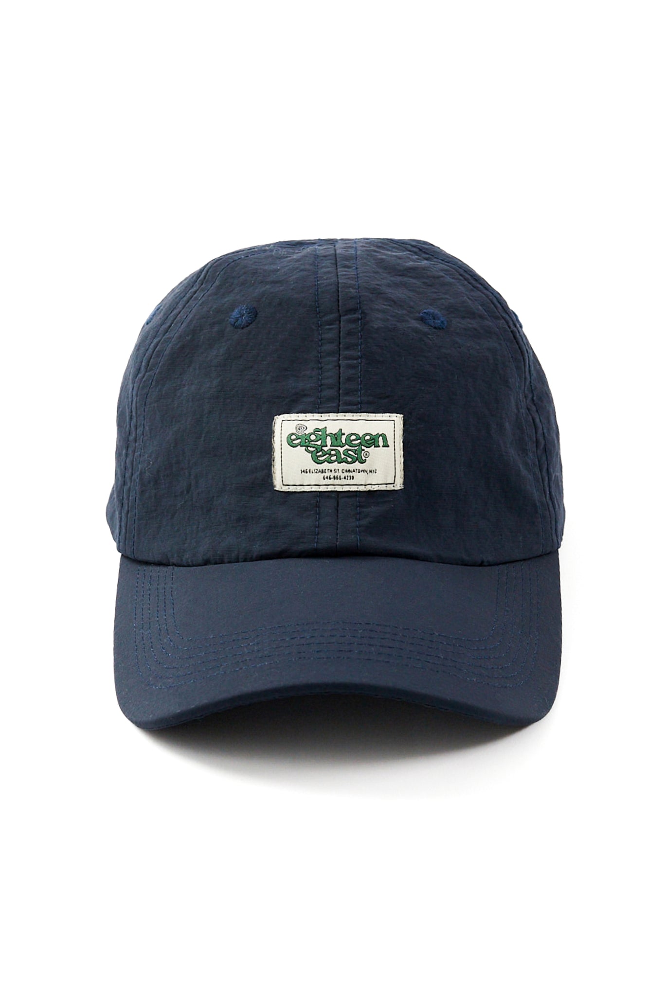 VALLEY SIX PANEL HAT - NAVY NYLON TASLAN