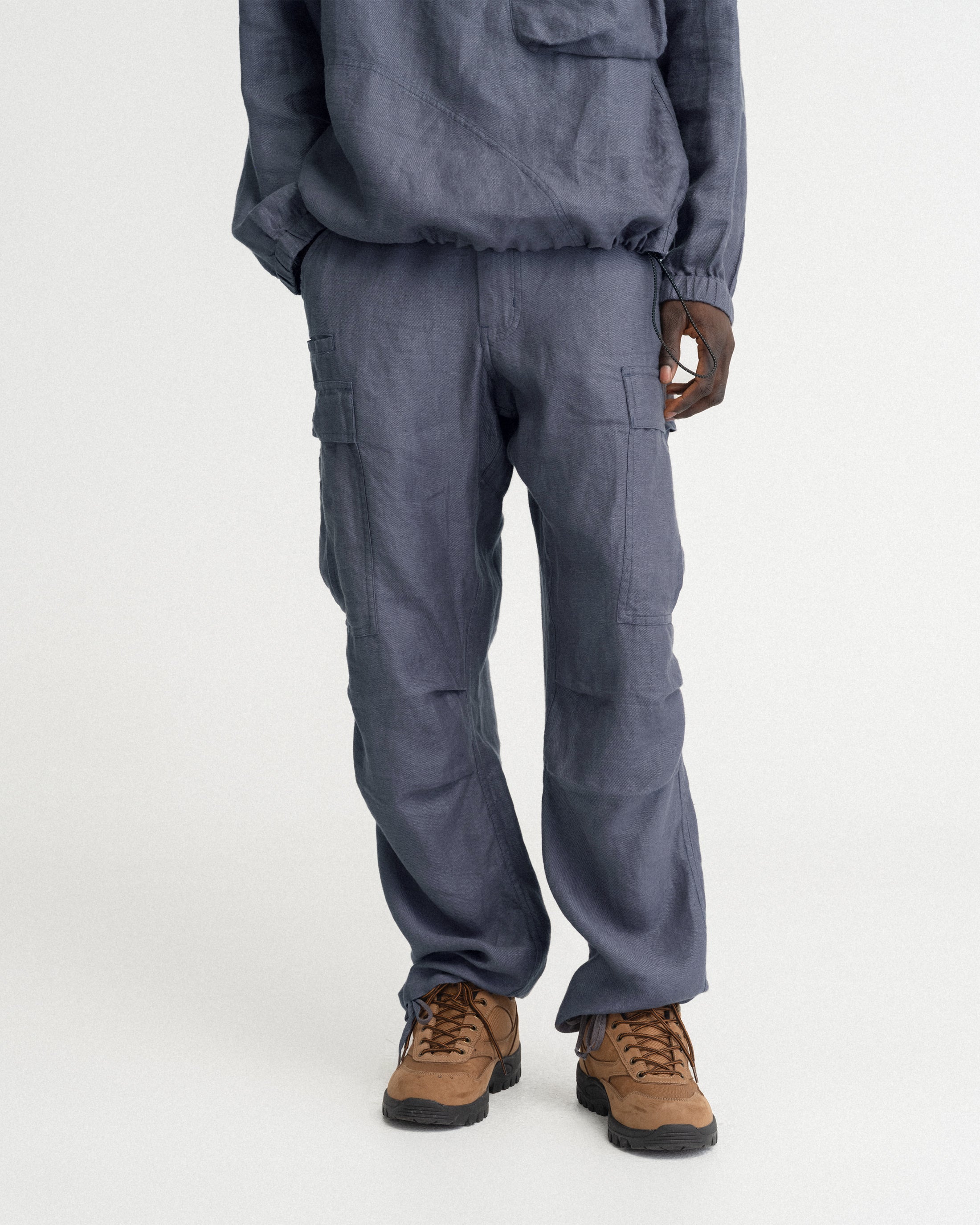 TAC UTILITY CARGO PANT - TURBULENCE SLATE LINEN TWILL – 18 East