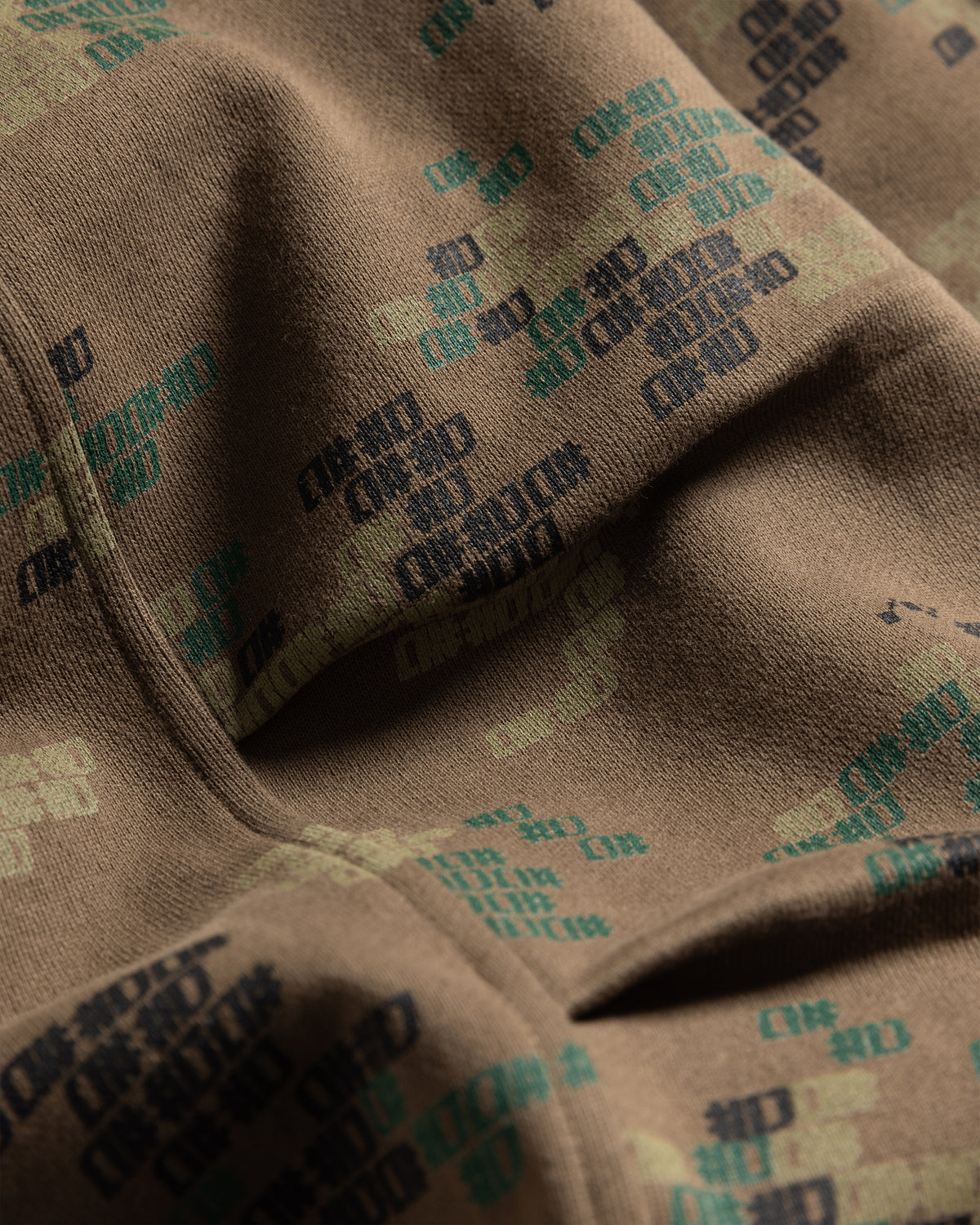 A# ARROTT SWEATPANT - HAND SCREENED WOODLAND A# CAMO 19oz. ALL COTTON LOOPBACK TERRY FLEECE