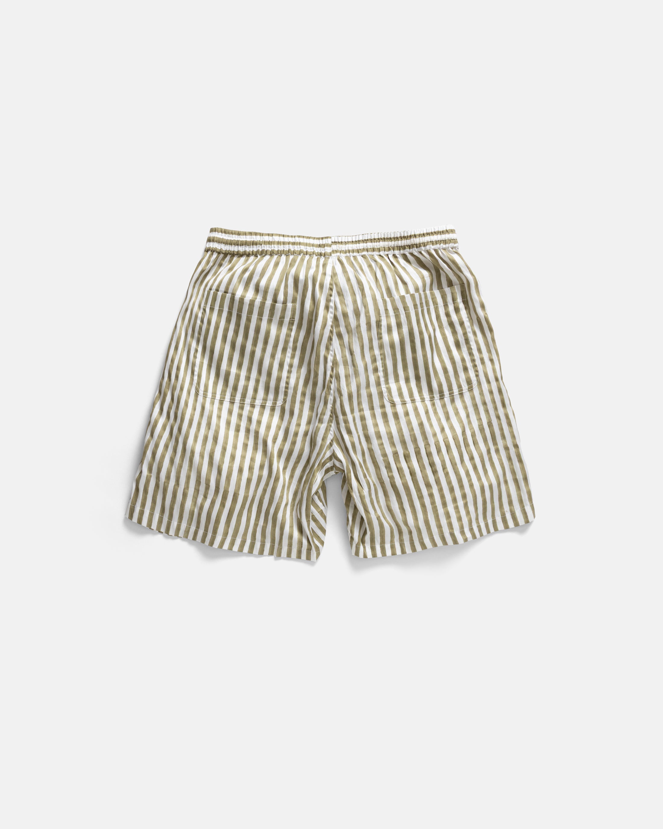 DORMIRE PYJAMA SHORT - ECRU / WASHED OLIVE HAND-BLOCKPRINTED SUVIN COTTON