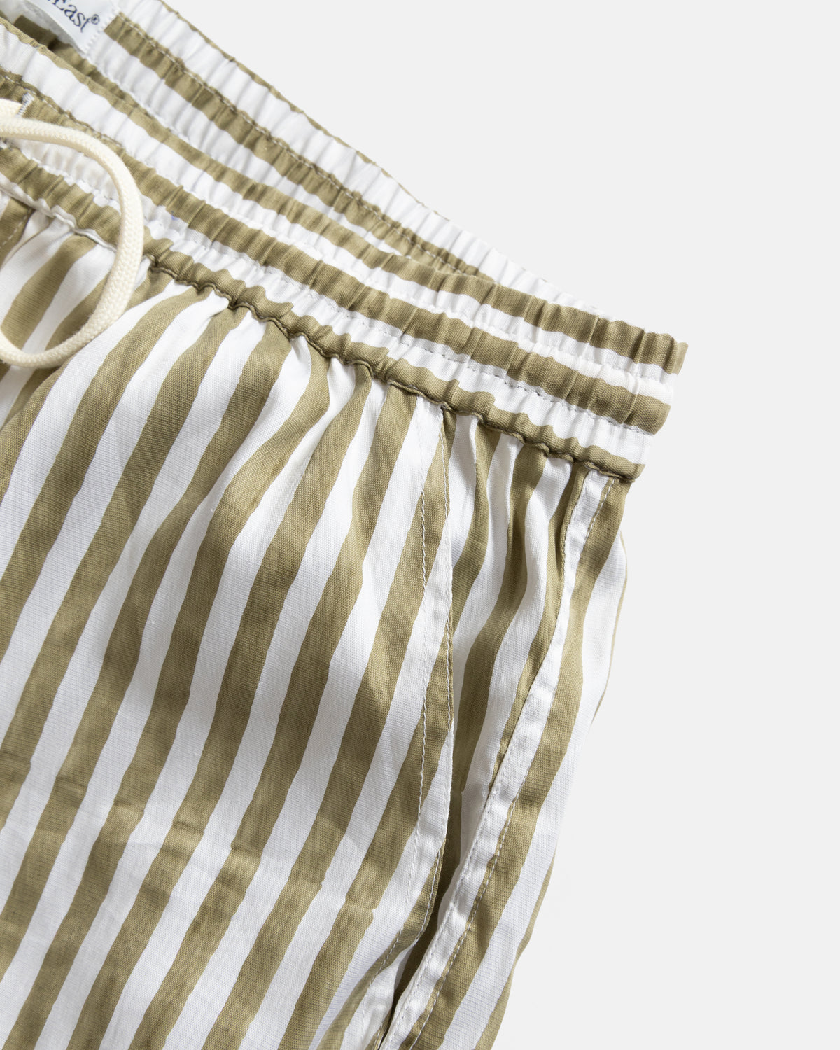 DORMIRE PYJAMA SHORT - ECRU / WASHED OLIVE HAND-BLOCKPRINTED SUVIN COTTON