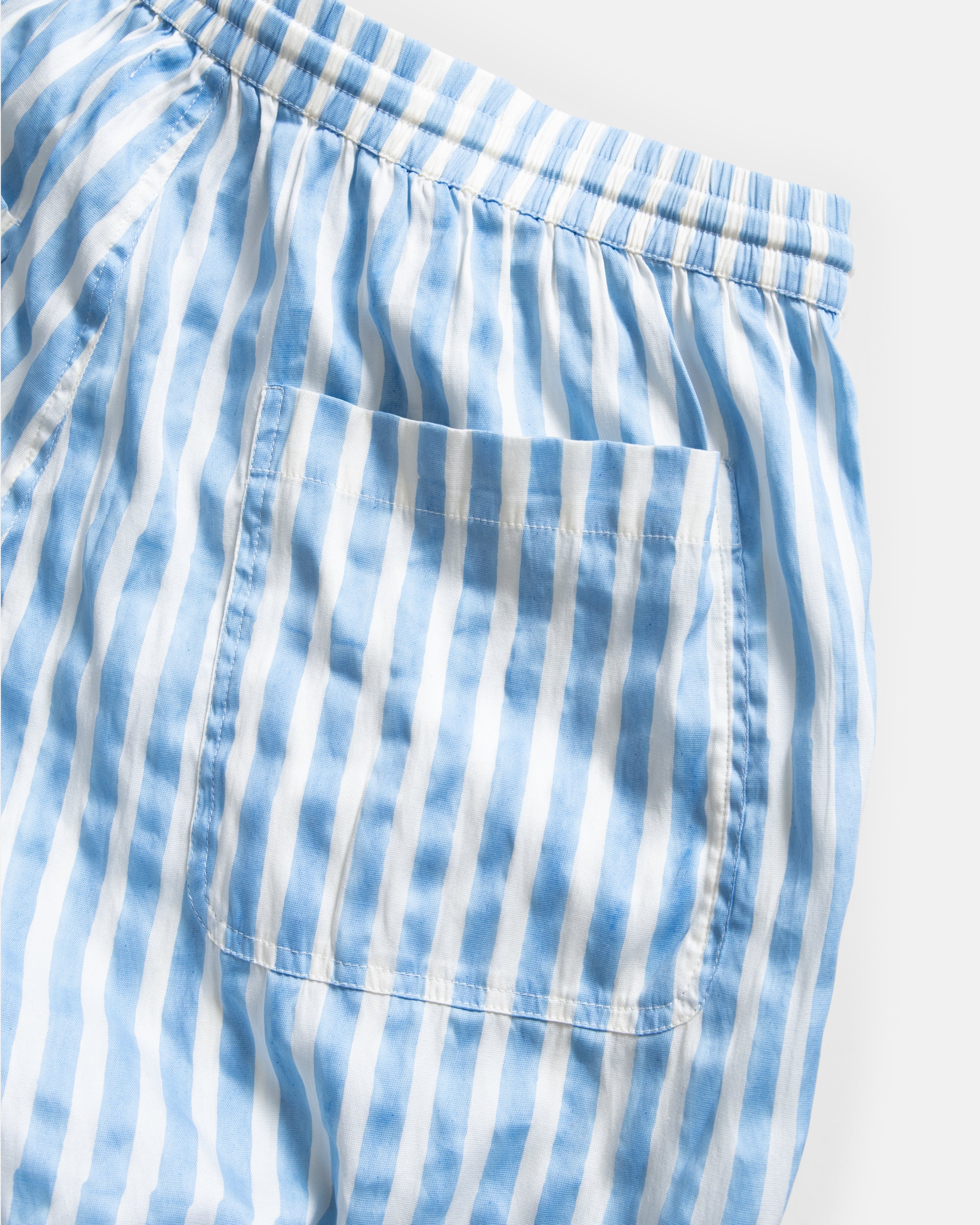 DORMIRE PYJAMA PANT - ECRU / WASHED INDIGO HAND-BLOCKPRINTED SUVIN COTTON