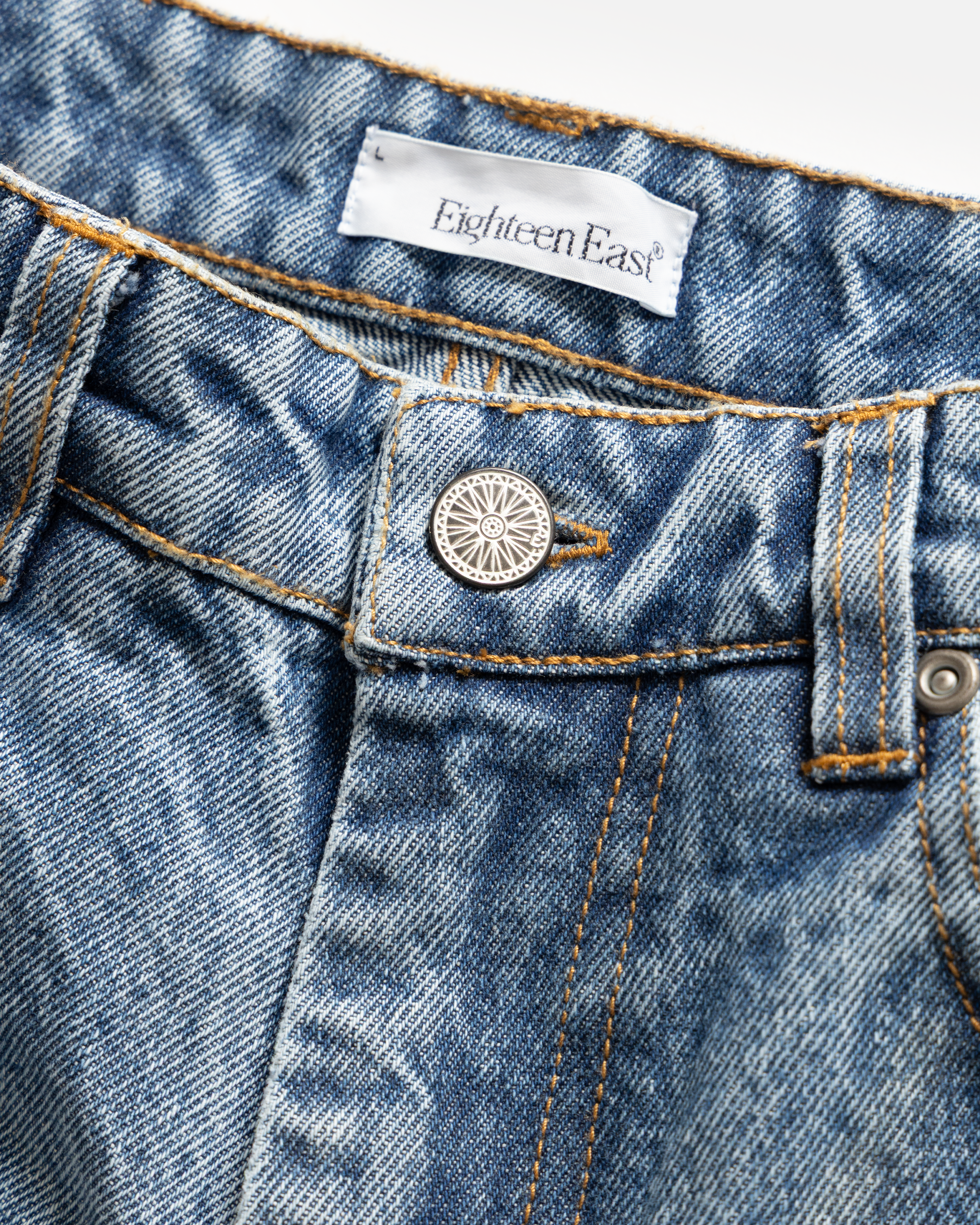 MATTEO FIVE POCKET JEANS - 13 oz. MID-WASH DENIM