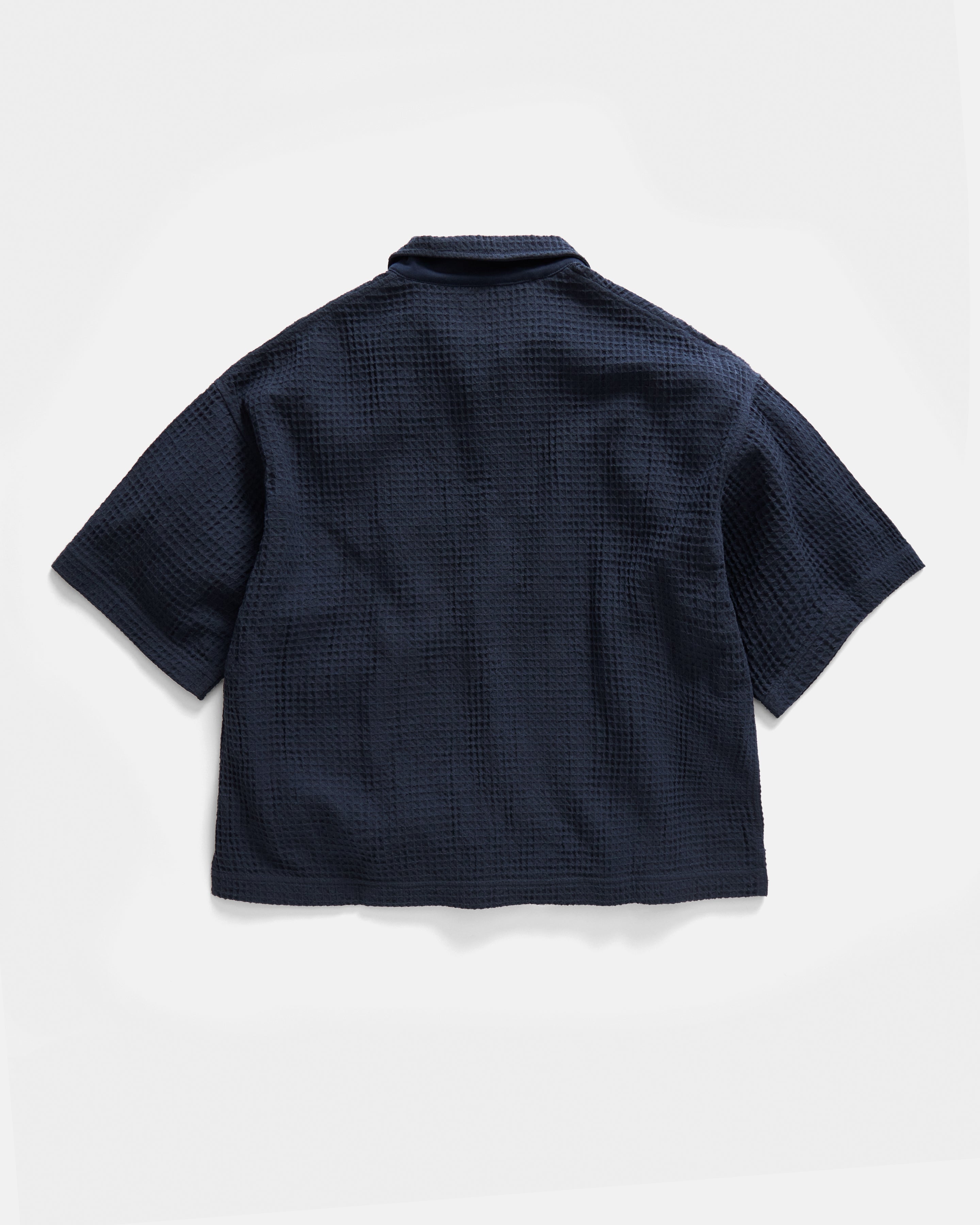PETER SS POLO - BLUE GRAPHITE WOVEN COTTON THERMAL