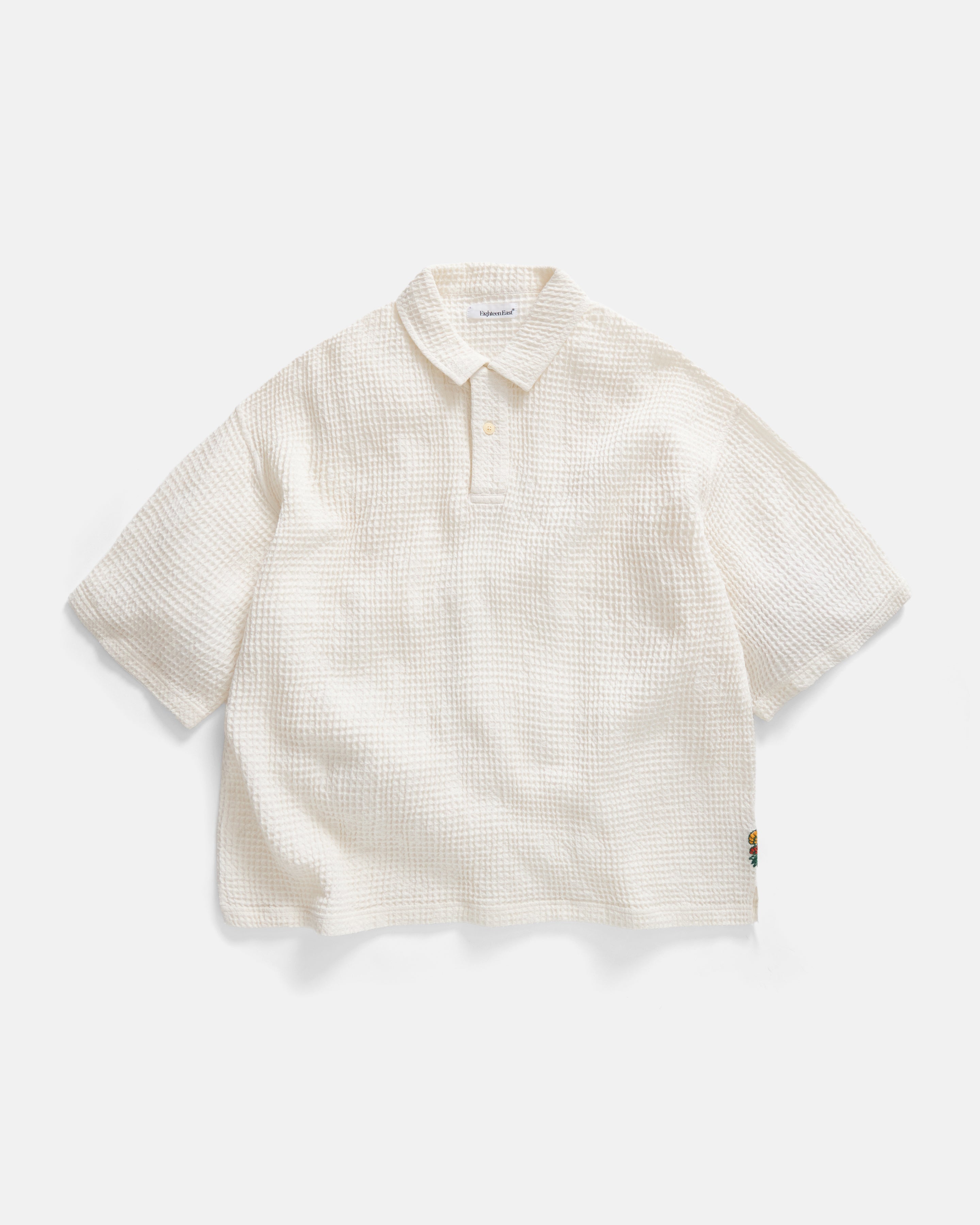 PETER SS POLO - SALT WOVEN COTTON THERMAL