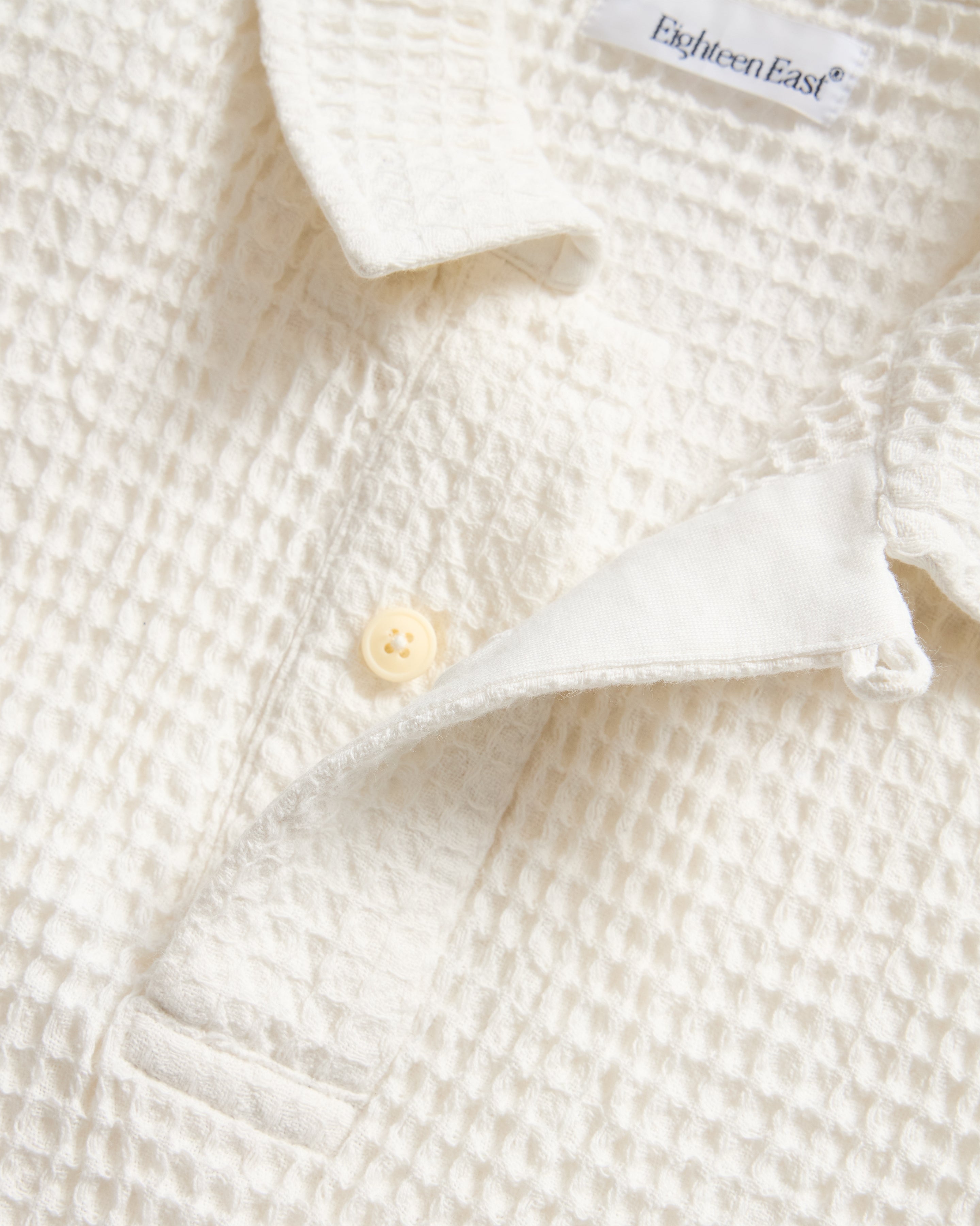 PETER SS POLO - SALT WOVEN COTTON THERMAL