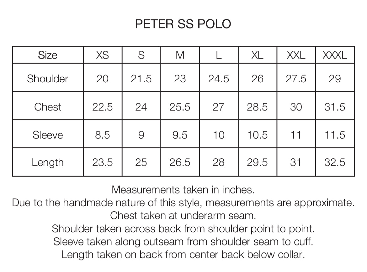 PETER SS BIG POLO - BONE 9.2 oz SLUB COTTON JERSEY