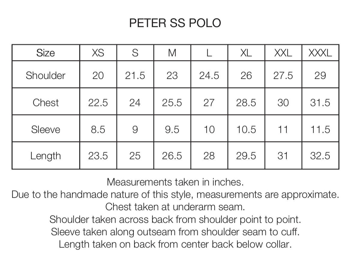 PETER SS BIG POLO - PALE ARMY 9.2 oz SLUB COTTON JERSEY