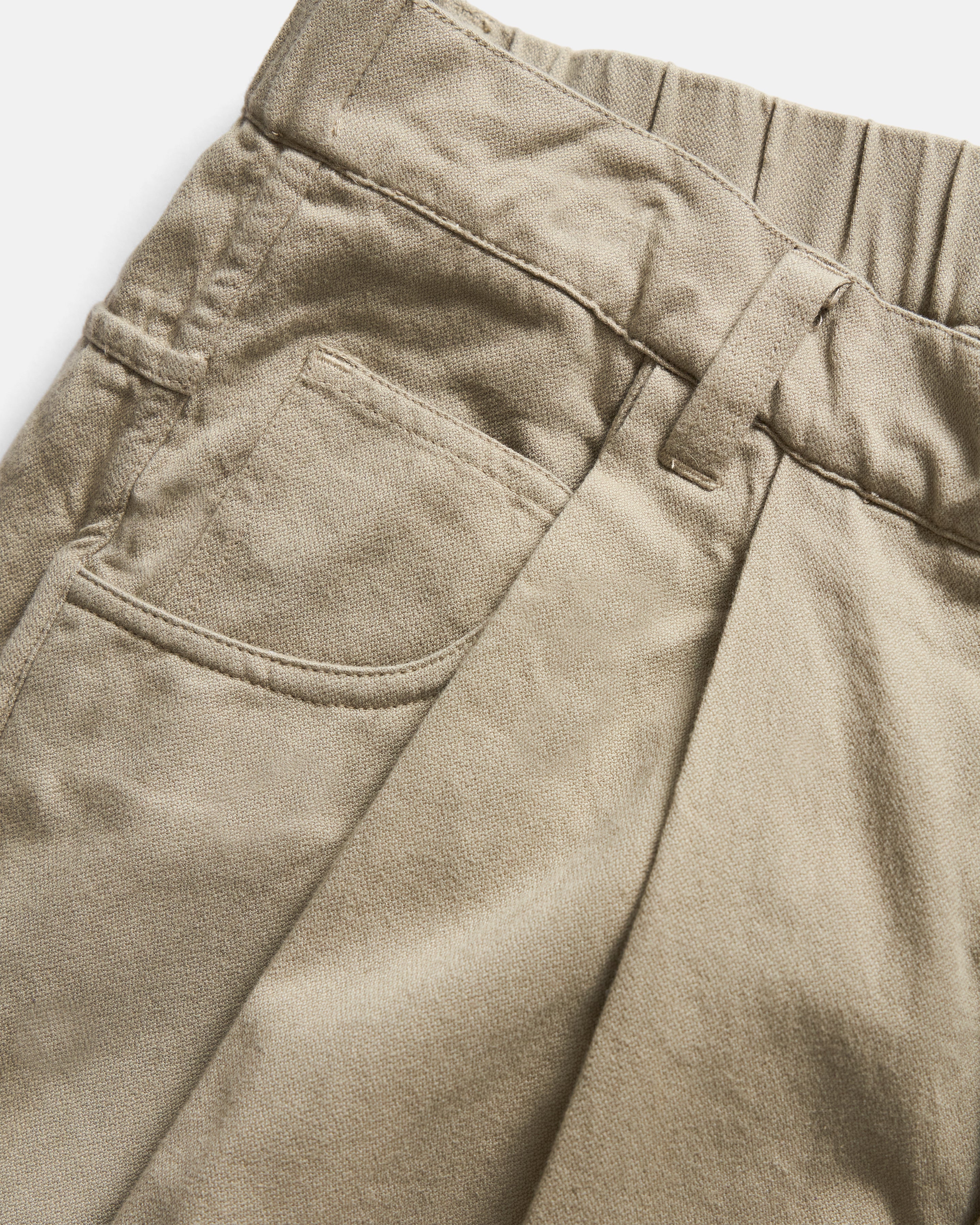PIEGA DOUBLE PLEATED PANT - FADED KHAKI COTTON BARLEYCORN