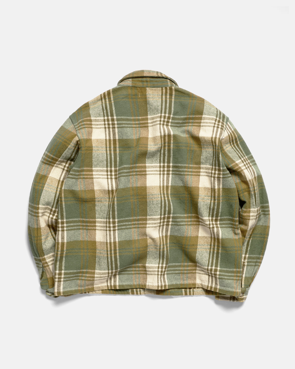 PILCHUCK WORK SHIRT - SALT / BRONZE / MOSS DIAMONDWEAVE HEAVYWEIGHT BRUSHED COTTON FLANNEL
