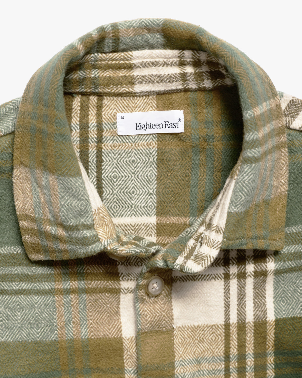 PILCHUCK WORK SHIRT - SALT / BRONZE / MOSS DIAMONDWEAVE HEAVYWEIGHT BRUSHED COTTON FLANNEL