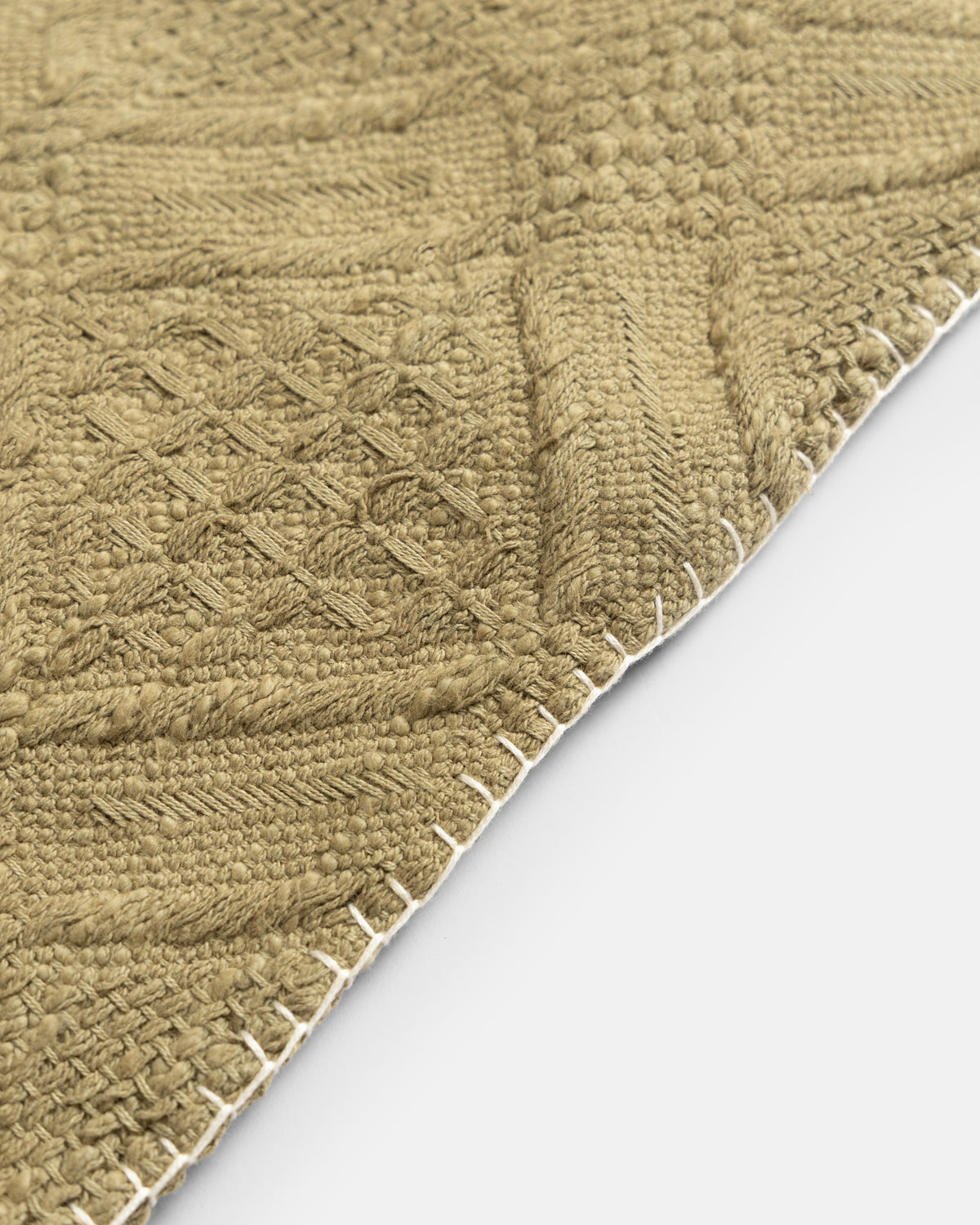 12" X 20" THROW PILLOW CASE  - WASHED OLIVE HANDLOOM COTTON BLANKETING