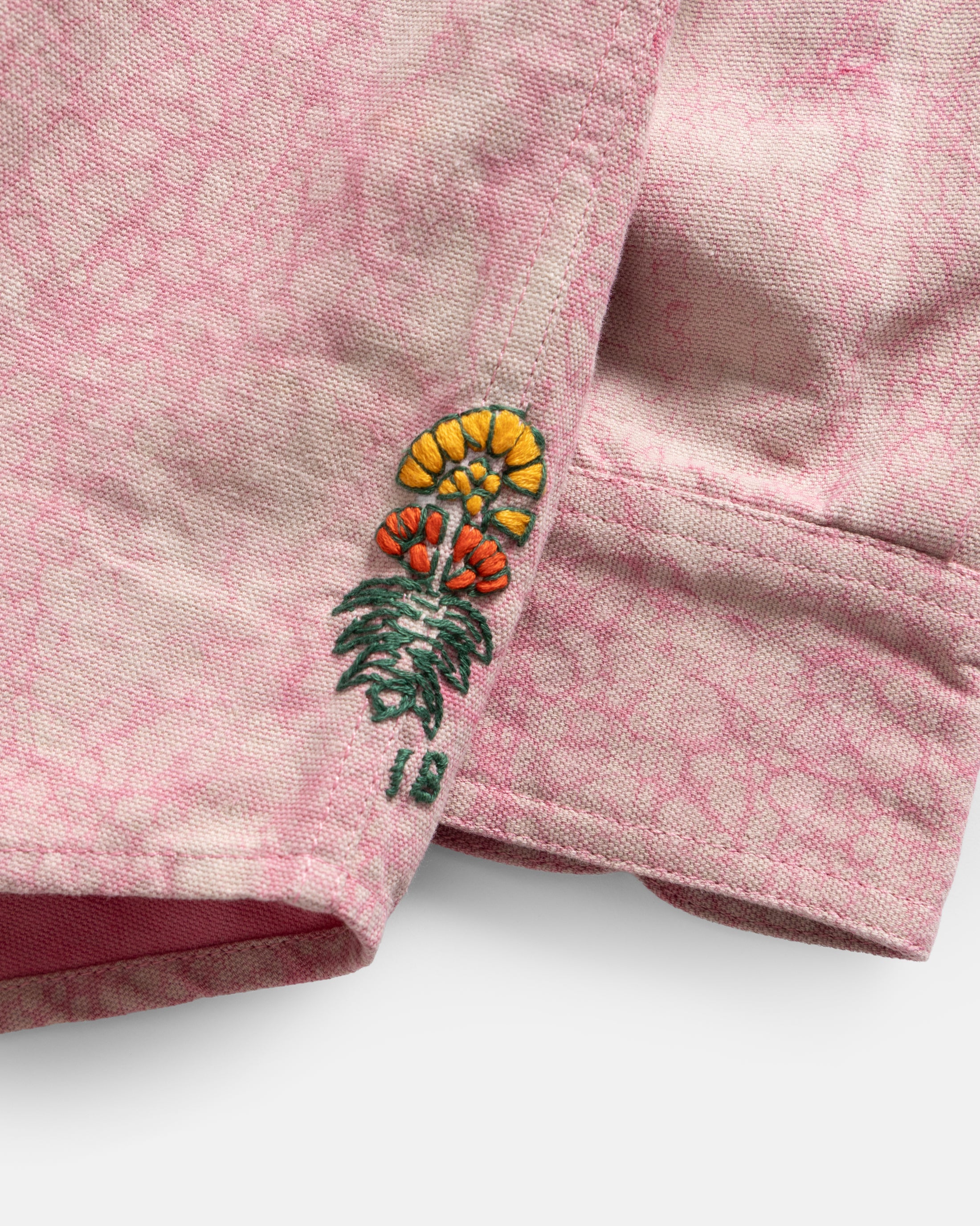 WOLF BUTTON-DOWN SHIRT - PINK DABU DYED HEAVY OXFORD CLOTH