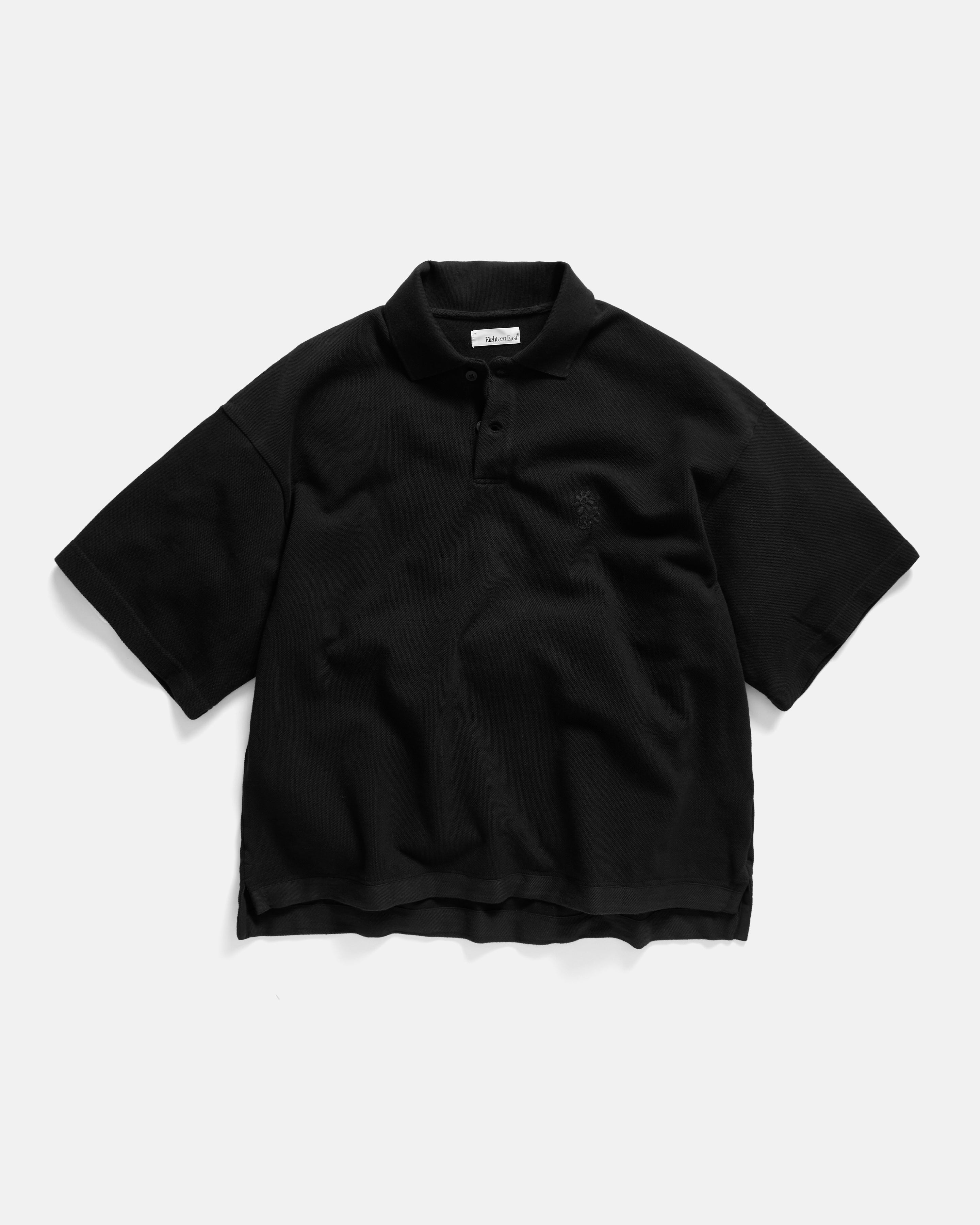 ELM S/S POLO - BLACK ALL COTTON PIQUE