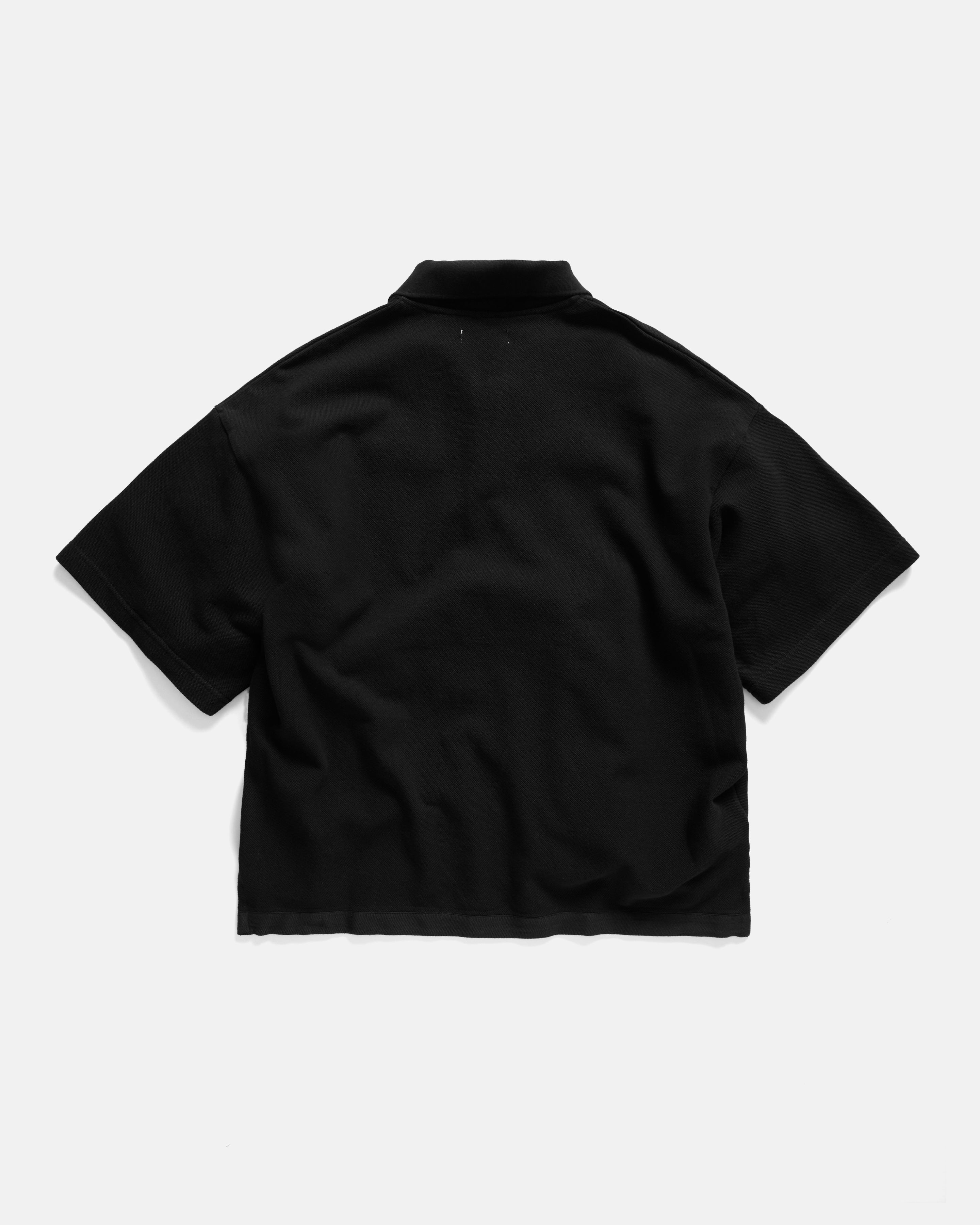 ELM S/S POLO - BLACK ALL COTTON PIQUE