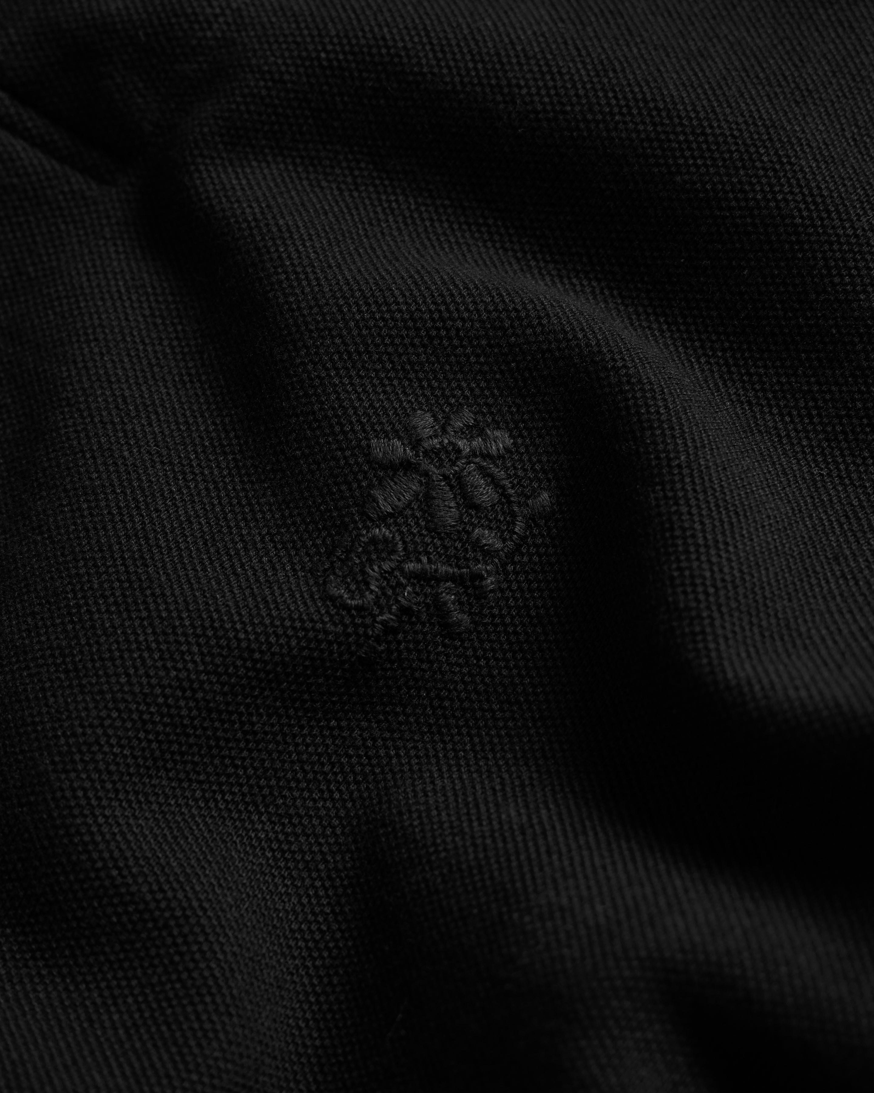 ELM S/S POLO - BLACK ALL COTTON PIQUE